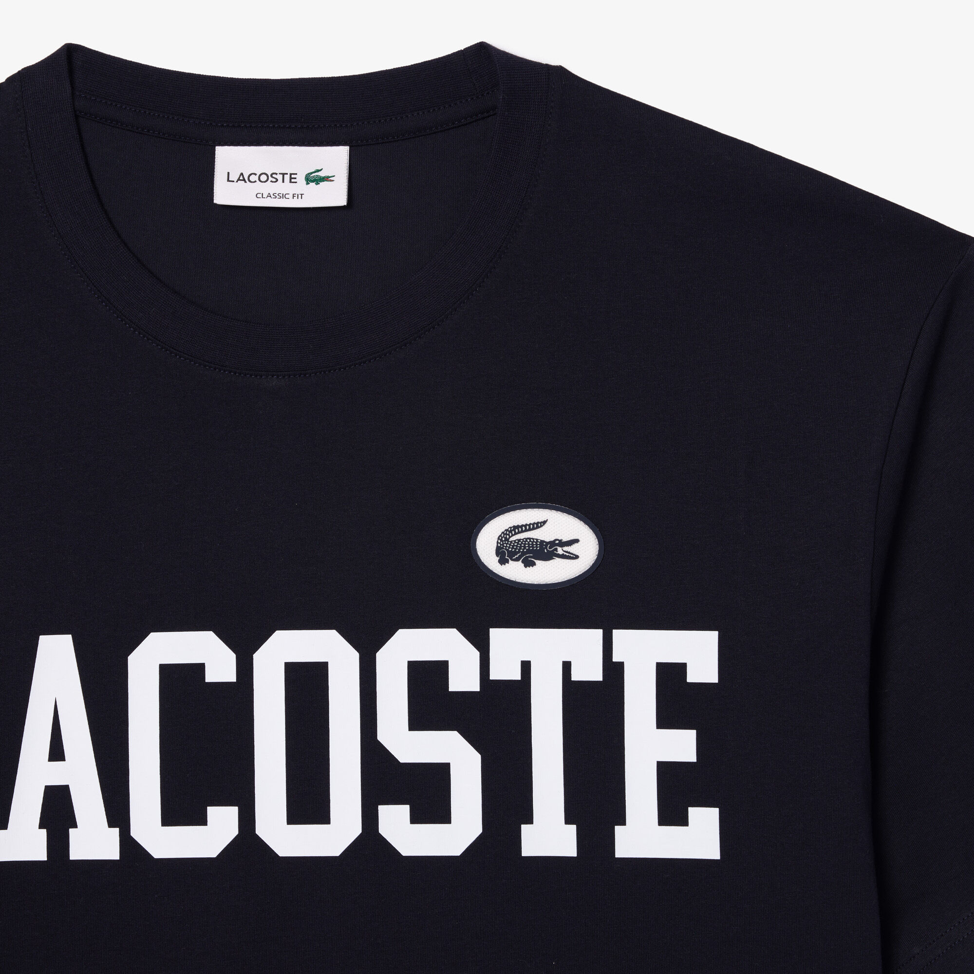 Buy Cotton Contrast Print and Badge T shirt Lacoste SA