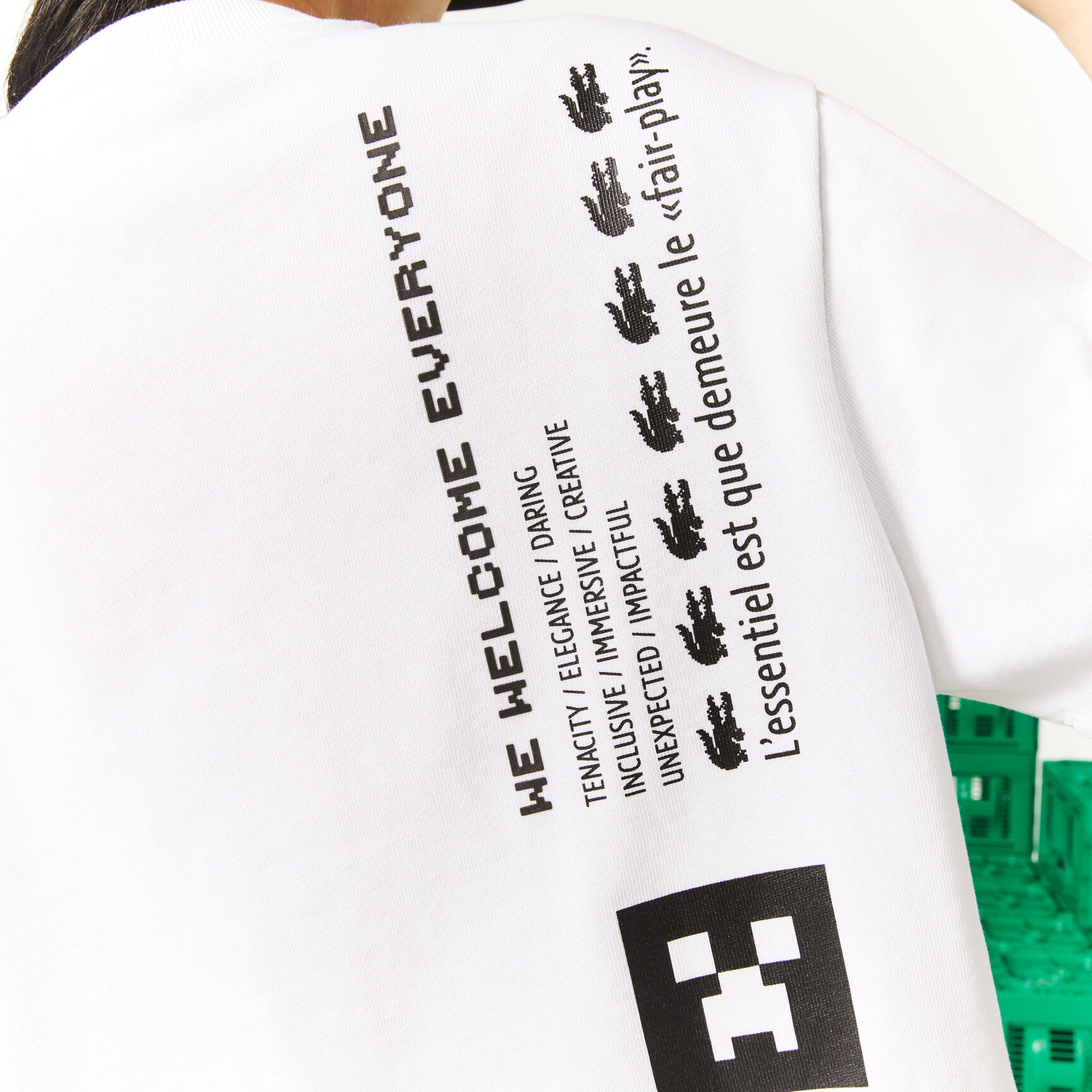 تيشيرت قطن عضوي قصير للنساء مجموعة Lacoste L!VE x Minecraft