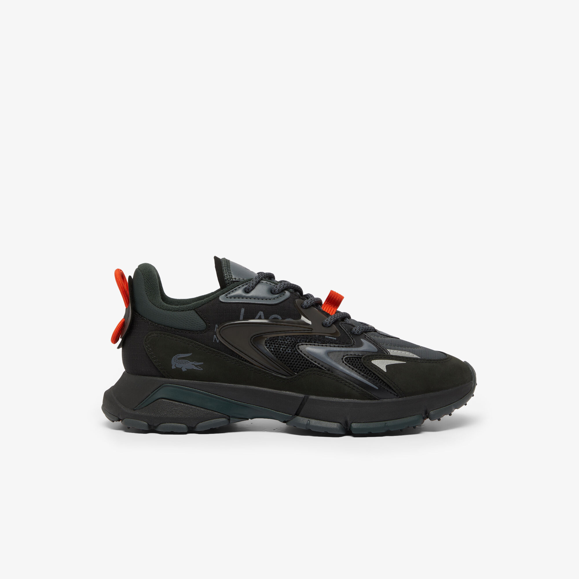 Lacoste mens black leather shoes top