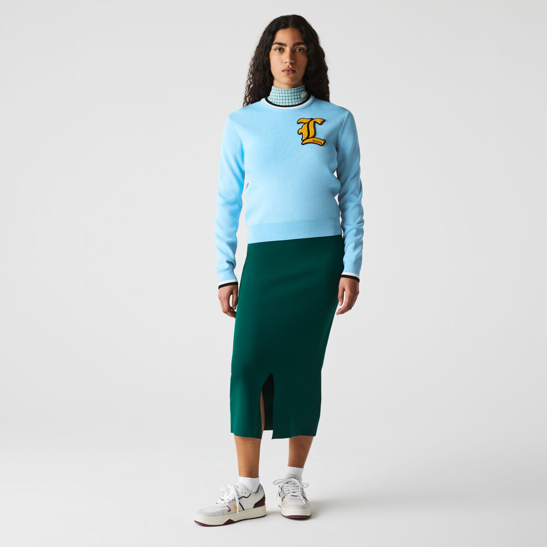 Women’s Lacoste L!VE Crew Neck Badge Cotton Sweater Women’s Lacoste L!VE Crew Neck Badge Cotton Sweater