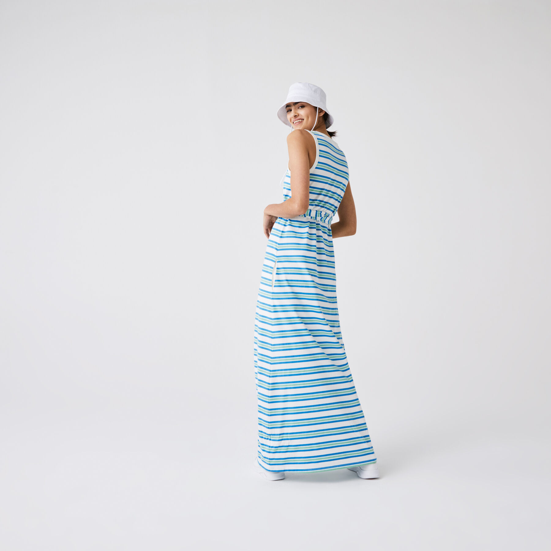 Women’s Long Striped Cotton Tank Top Dress lacoste women s long striped cotton tank top dress