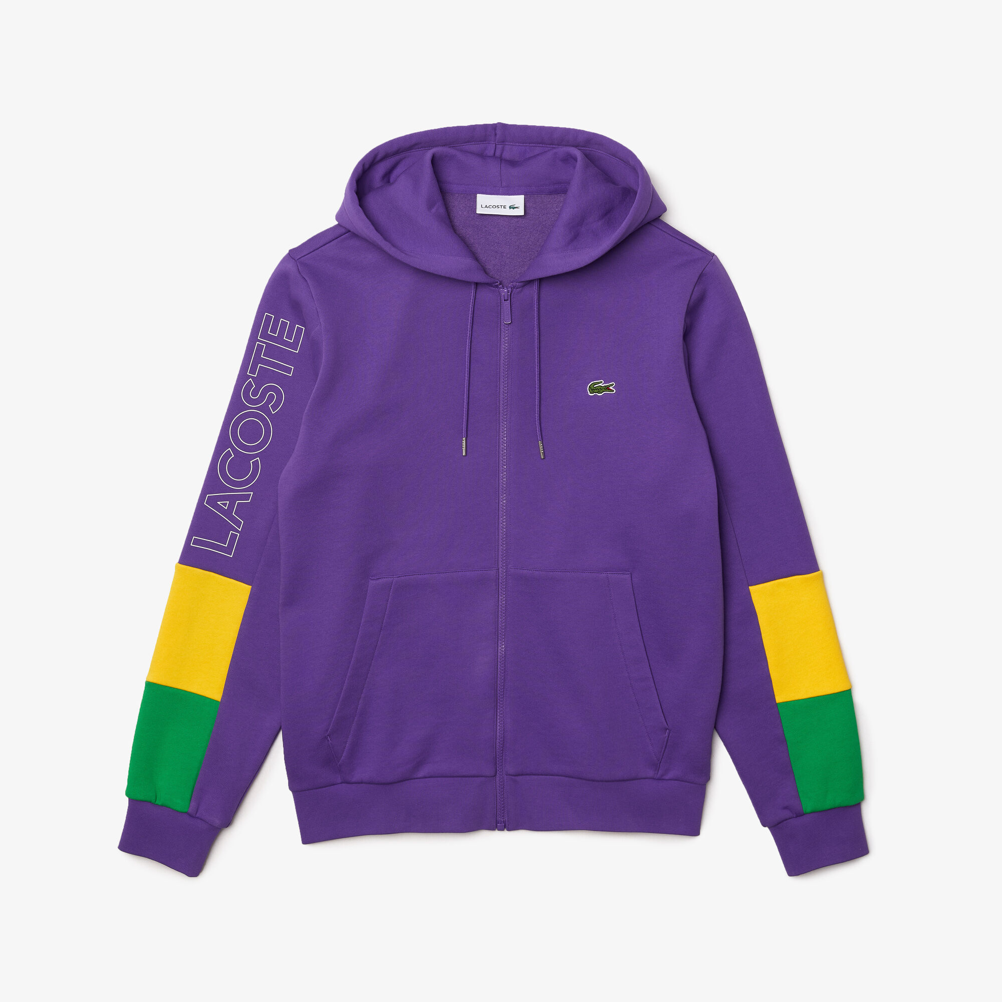 Buy Men s Hooded Colorblock Fleece Zip Sweatshirt Lacoste SA