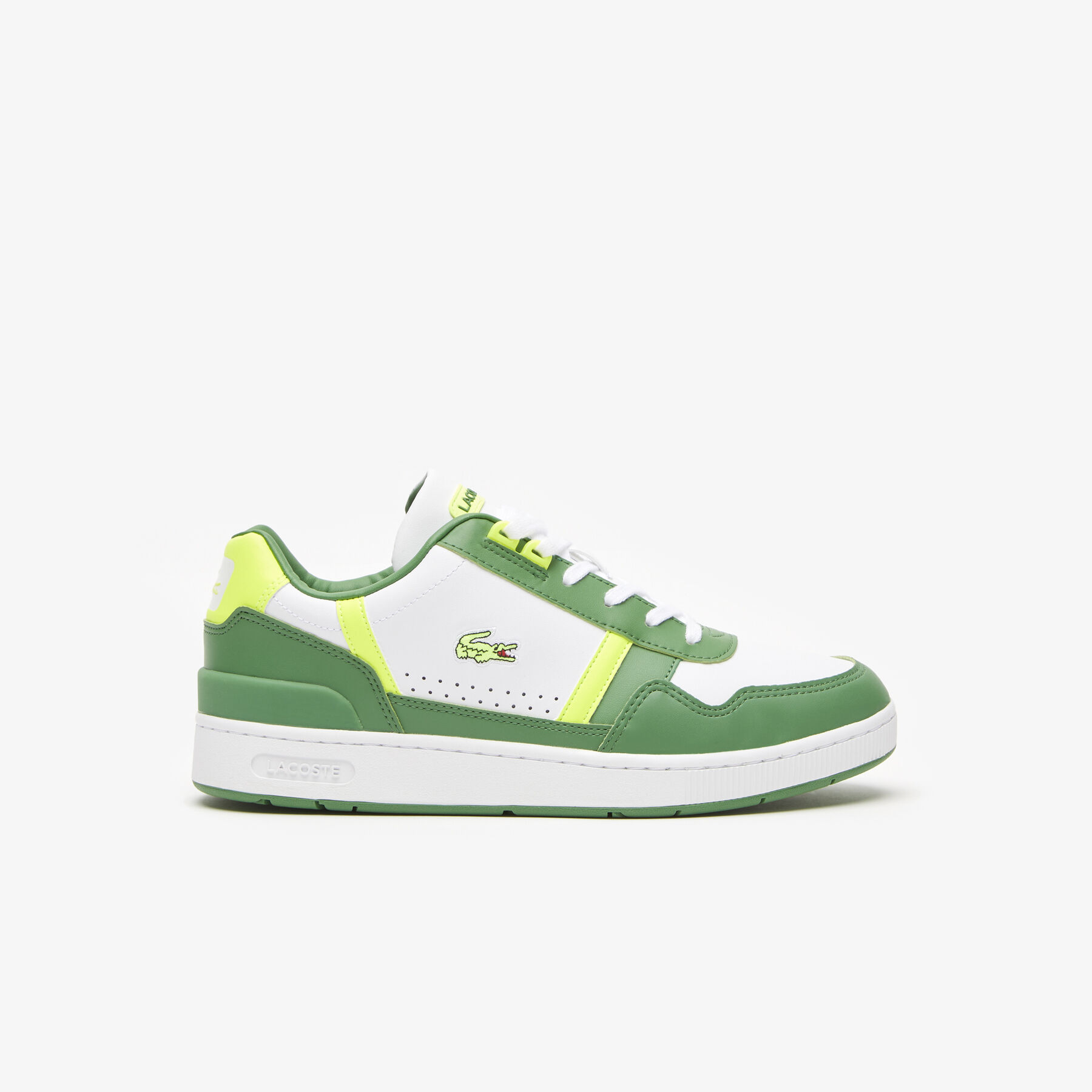 Men's Lacoste T-Clip Leather Colour Block Trainers men s lacoste t clip leather colour block trainers