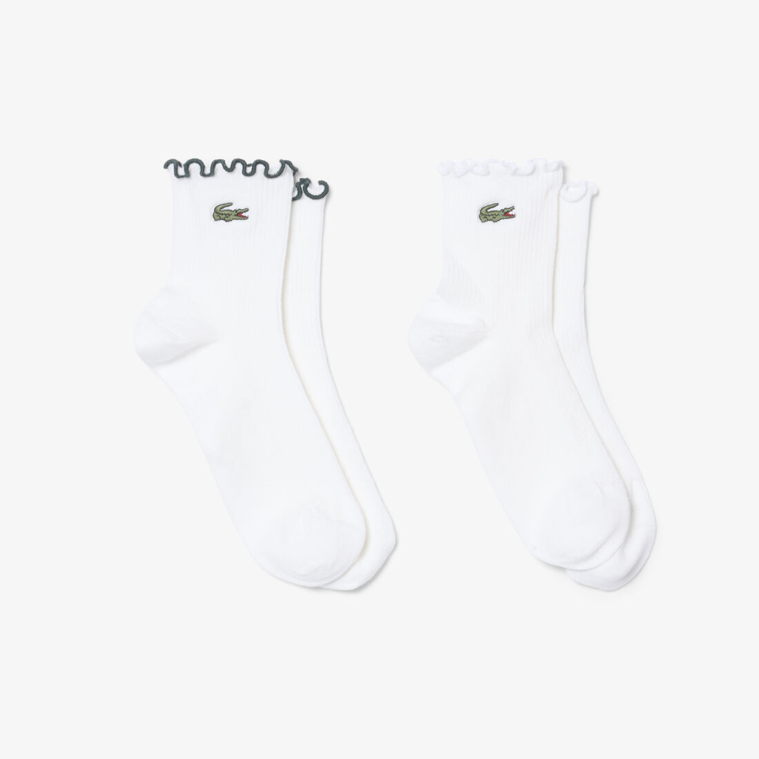 lacoste 2 pack frilled socks