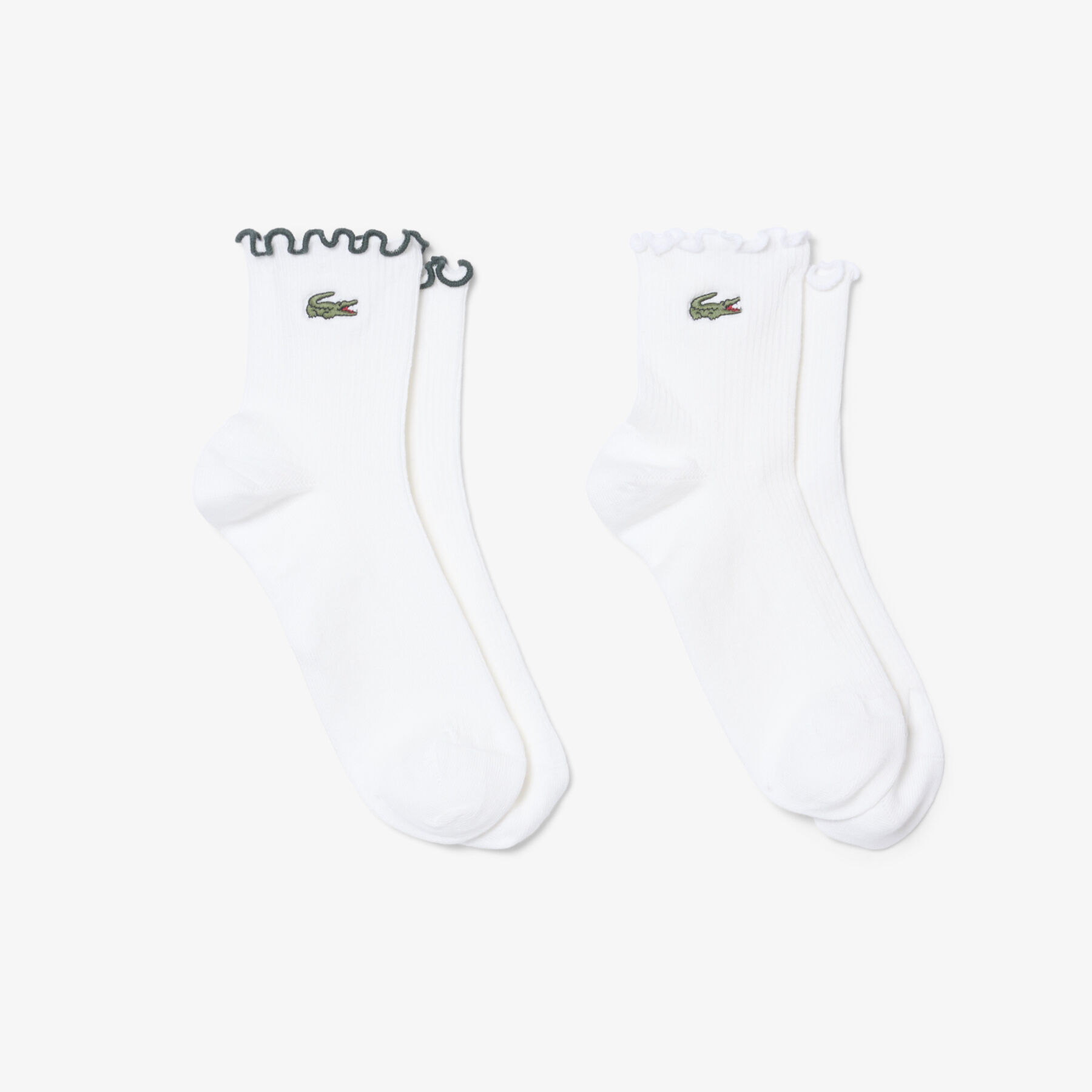 lacoste 2 pack frilled socks