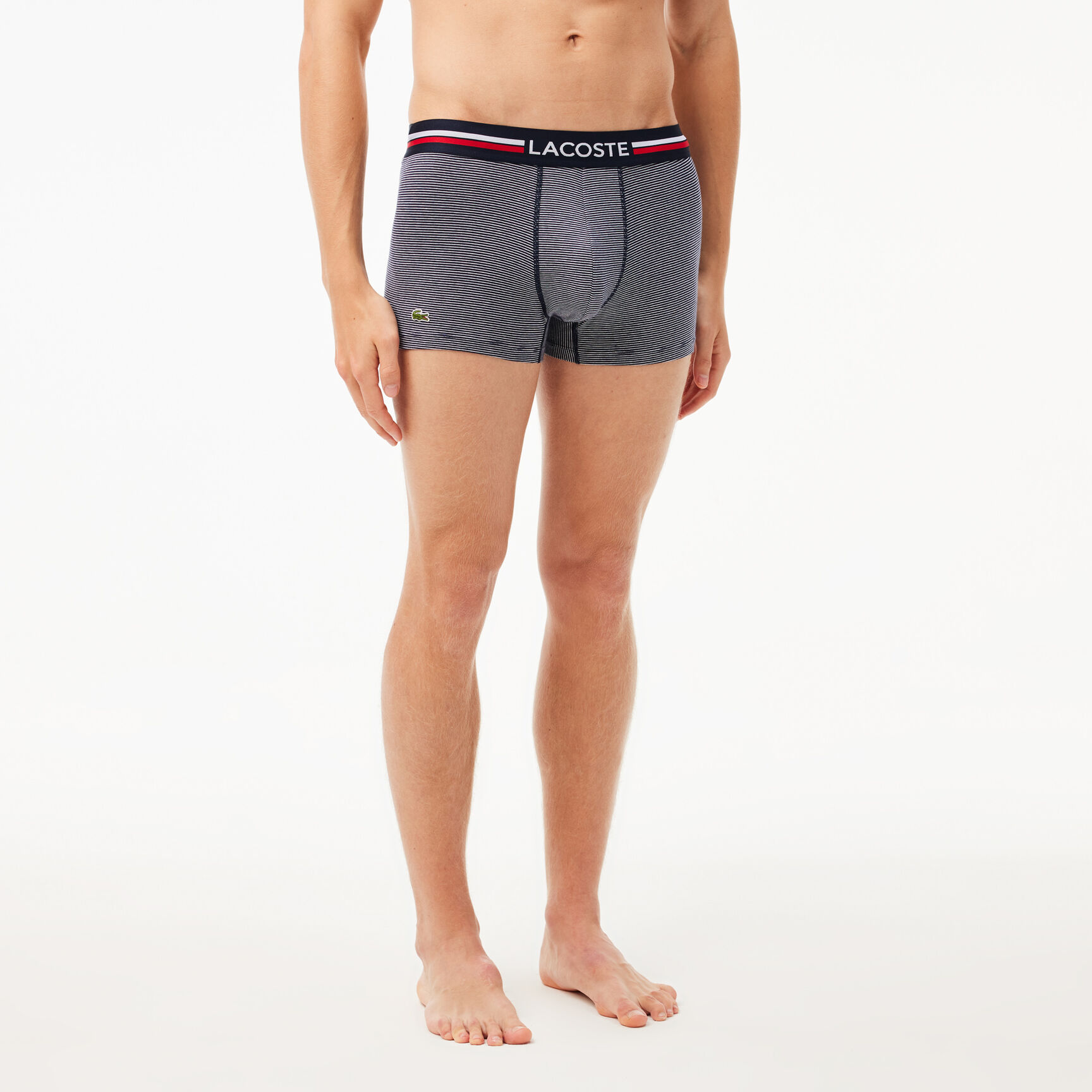 طقم بوكسر بحزام خصر بثلاثة ألوان وشعار الماركة، 3 قطع طقم بوكسر بحزام خصر بثلاثة ألوان وشعار الماركة، 3 قطع