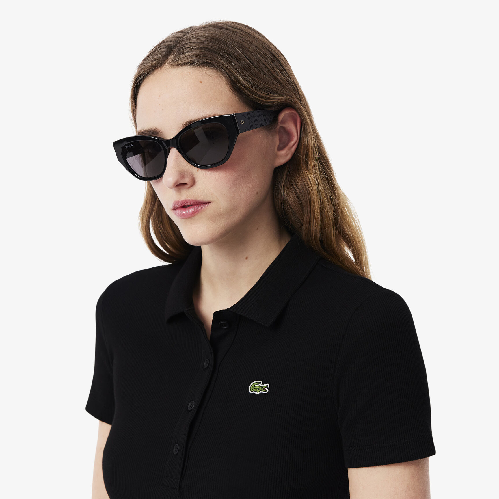 تيشيرت بولو L.12.D بقصة ضيقة من القطن المضلع