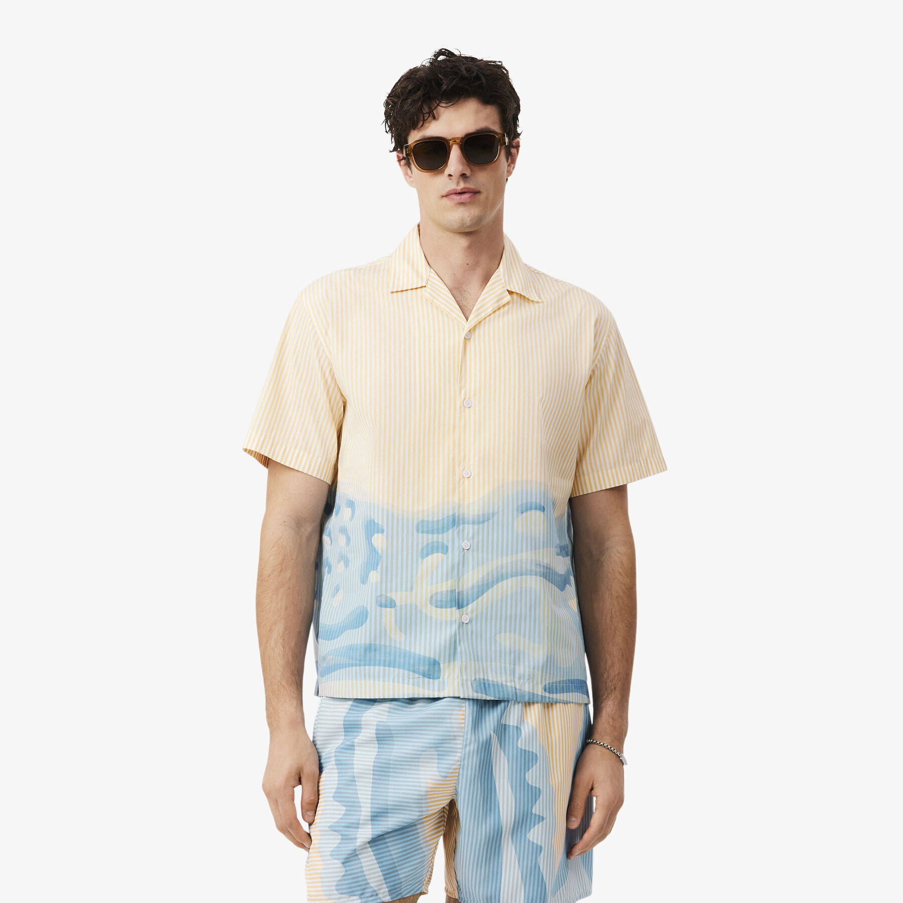 lacoste relaxed fit striped crocodile shirt