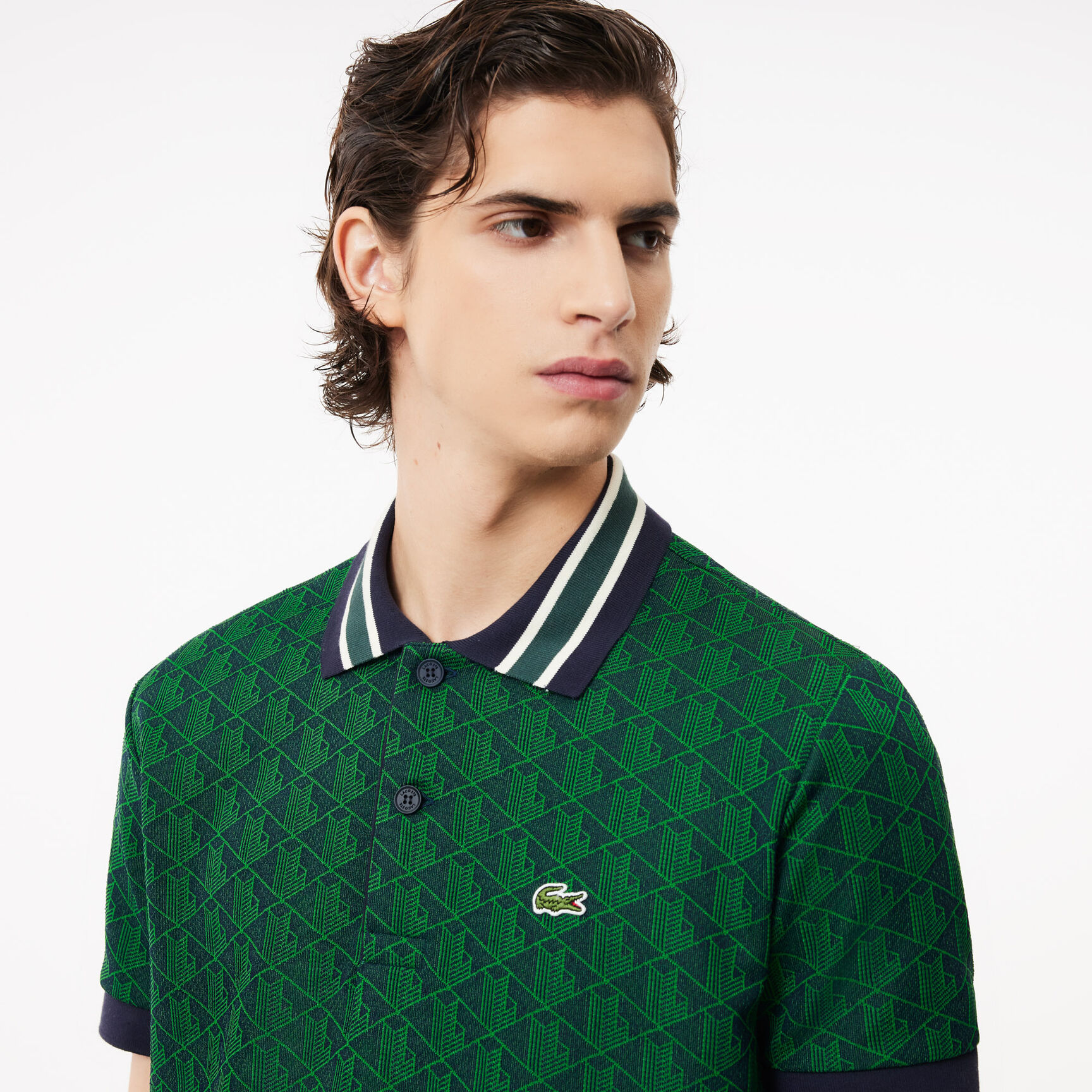 Classic Fit Monogram Jacquard Polo Shirt