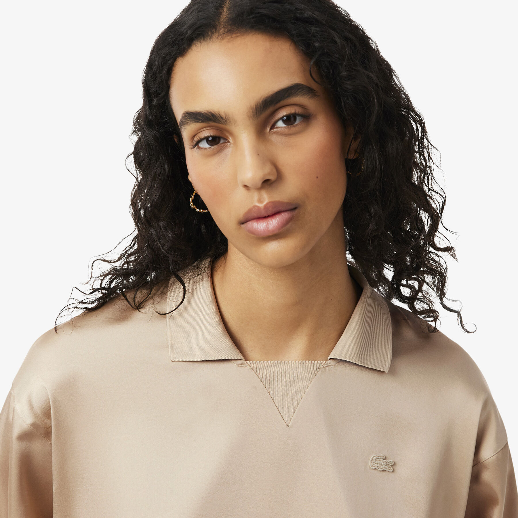 Relaxed Fit Satin Polo Shirt lacoste relaxed fit satin polo shirt