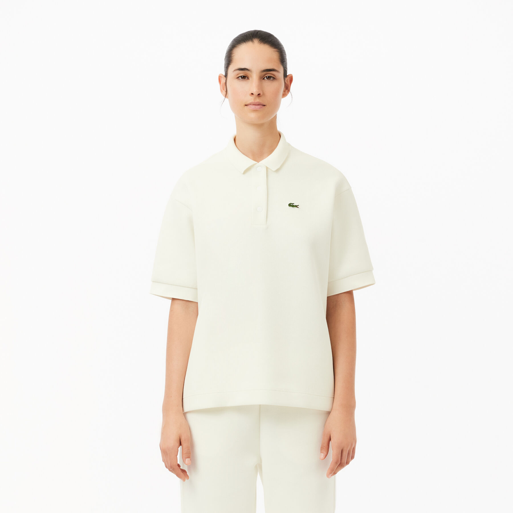 Double Sided Cotton Pique Oversized Polo Shirt lacoste double sided cotton pique oversized polo shirt