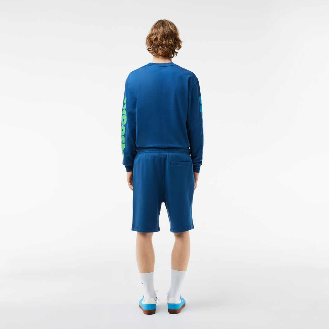 Washed Effect Lacoste Print Jogger Shorts Washed Effect Lacoste Print Jogger Shorts