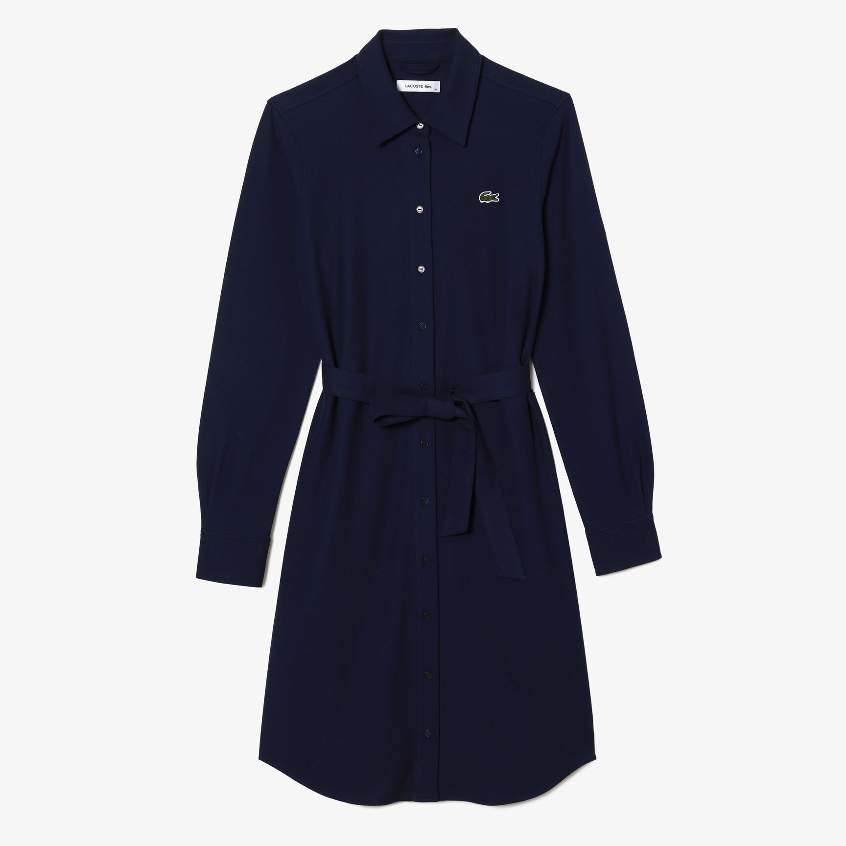 Regular Fit Long Sleeved Pique Dress Regular Fit Long Sleeved Pique Dress