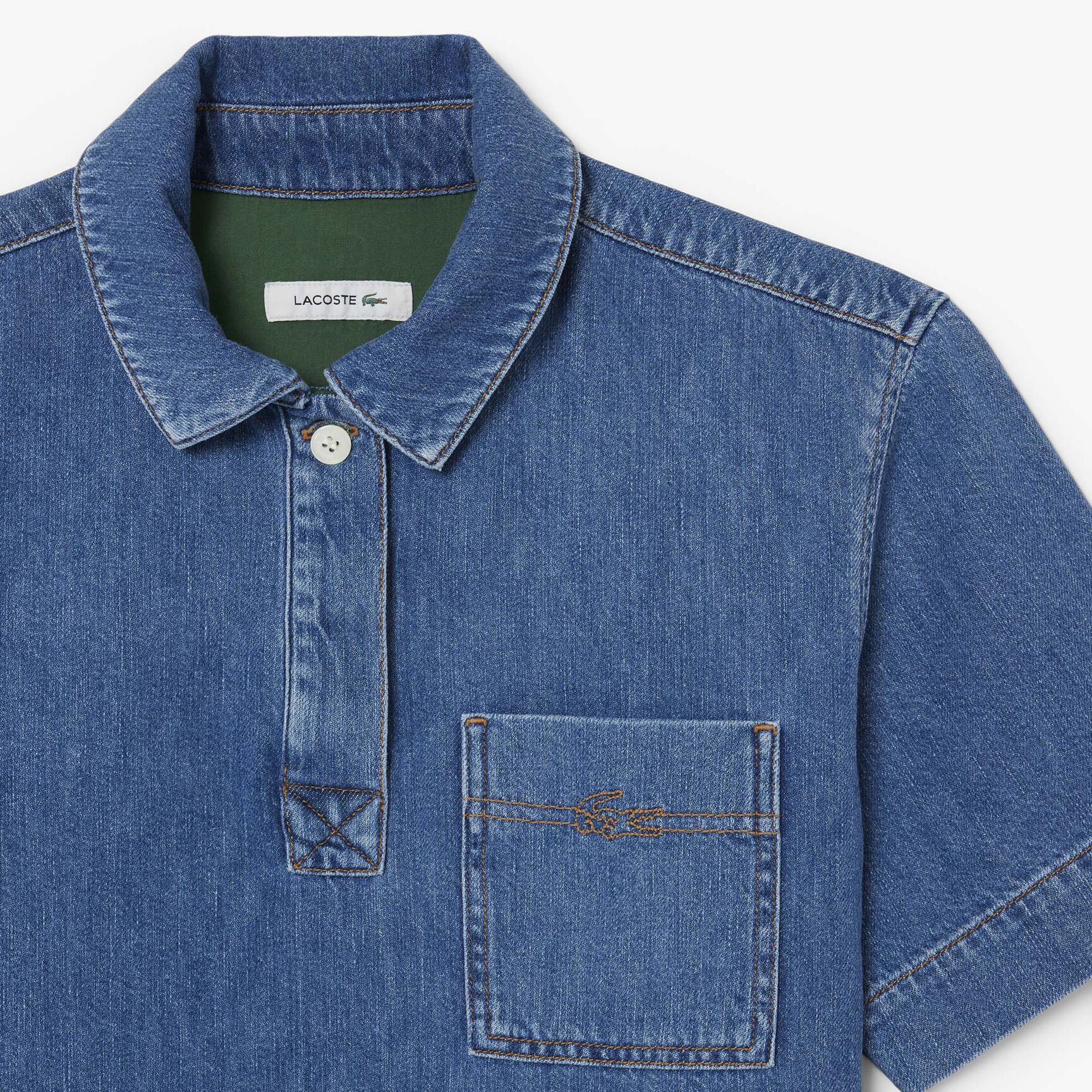 Oversized Lightweight Denim Polo Shirt