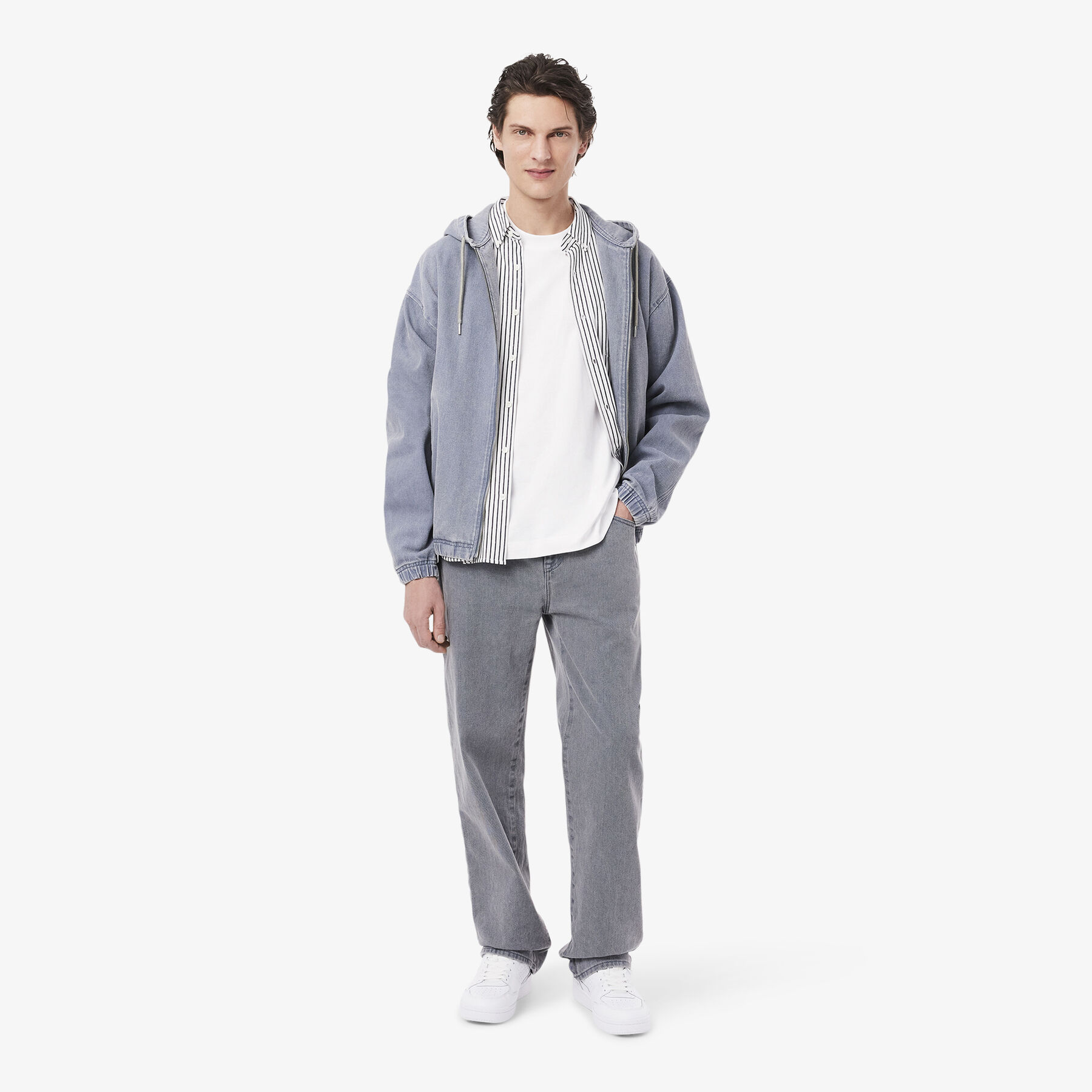 lacoste loose fit thick jersey t shirt