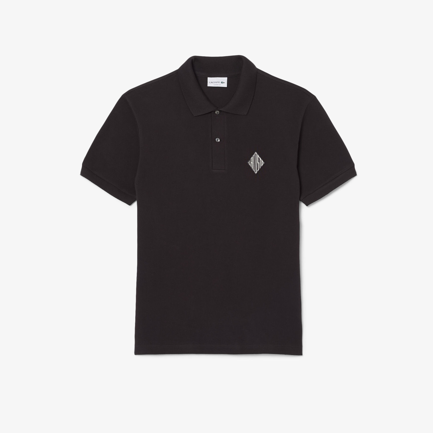 Classic Fit Badge Accent Pique Polo Shirt