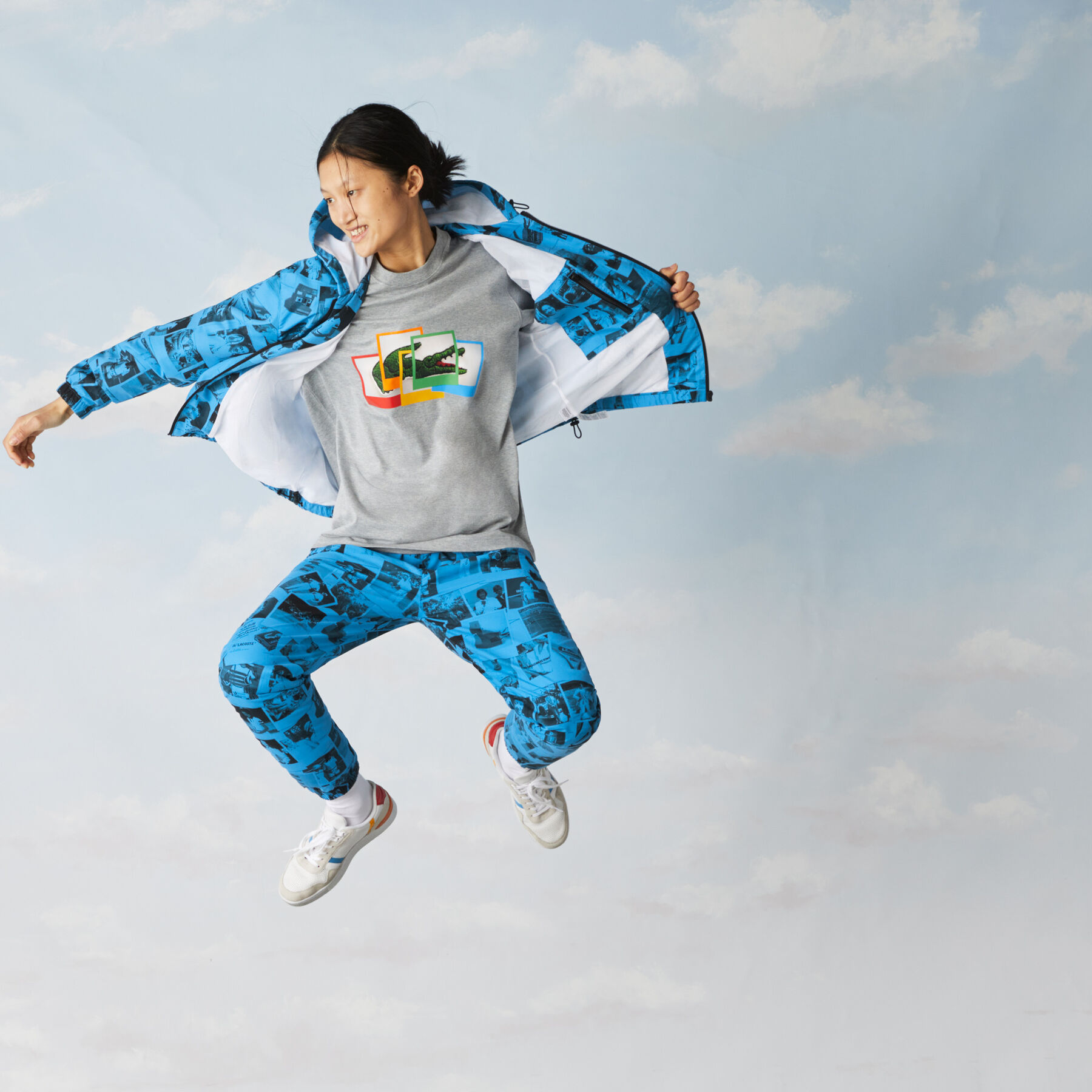 unisex lacoste live polaroid collaboration zip jacket