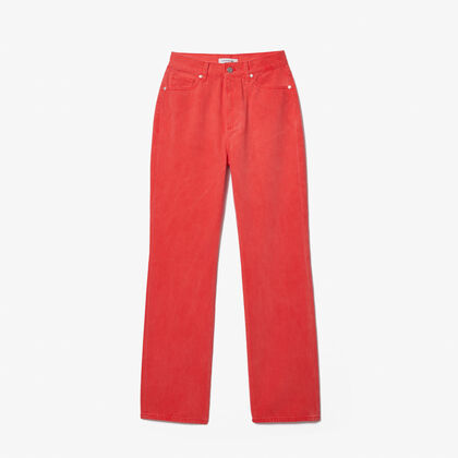 بنطال جينز من القطن المصبوغ بساق مستقيمة