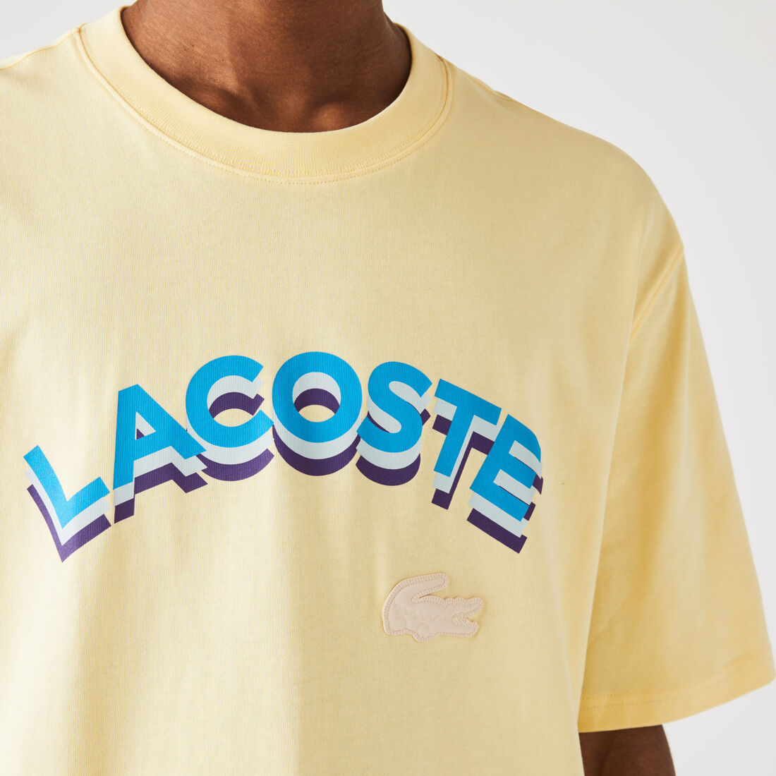 Unisex Lacoste LIVE Loose Fit Lettered Cotton T-shirt Unisex Lacoste LIVE Loose Fit Lettered Cotton T-shirt