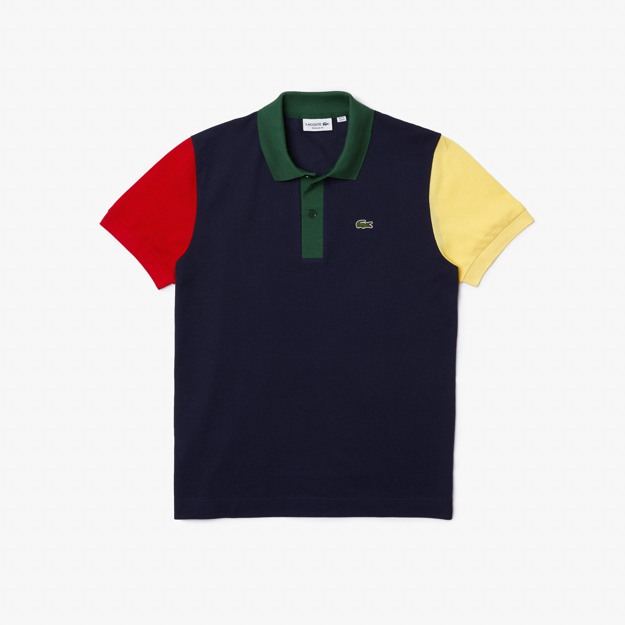 Buy Men s Lacoste Regular Fit Color block Cotton Petit Piqu Polo