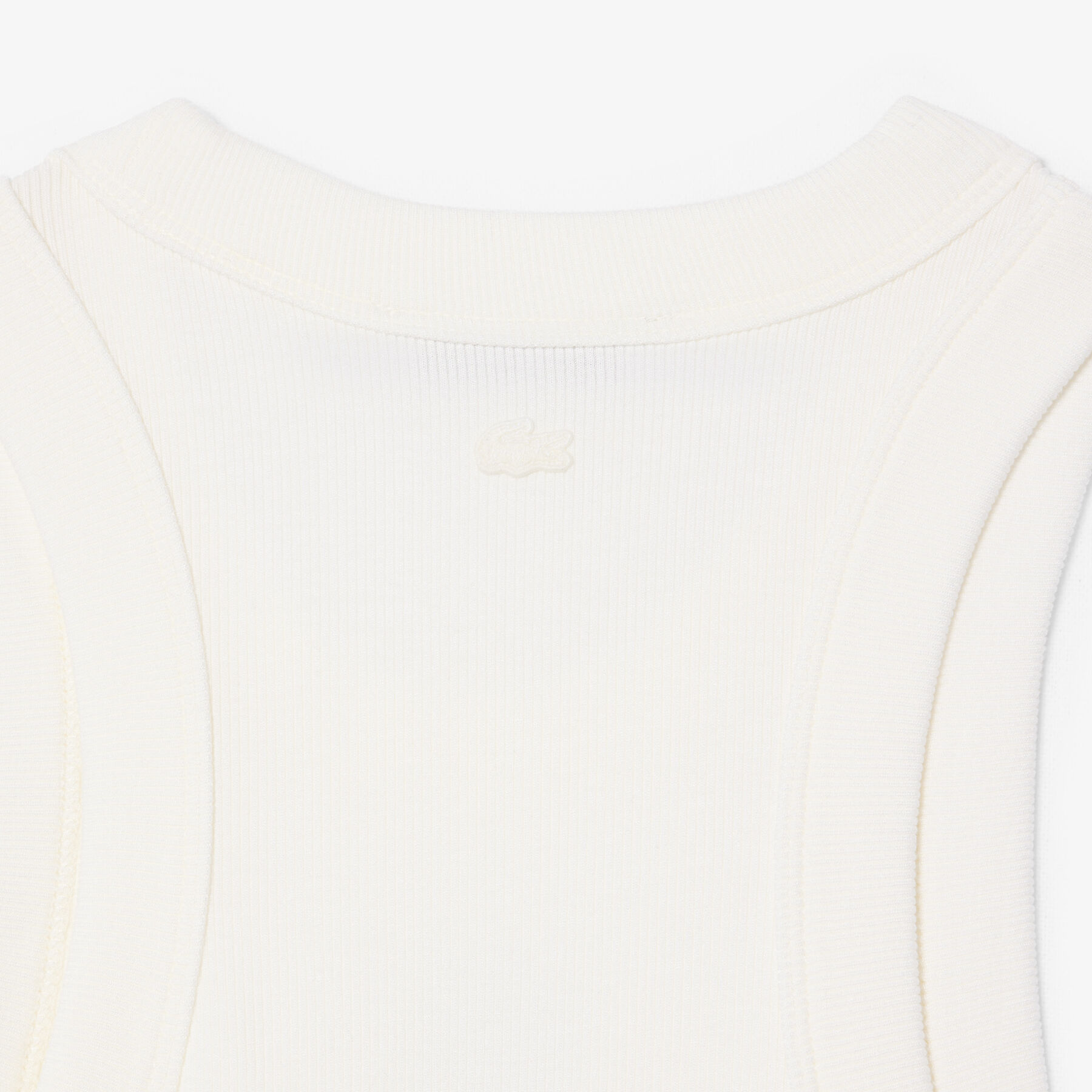 Slim Fit Badge Accent Rib Knit Tank Top