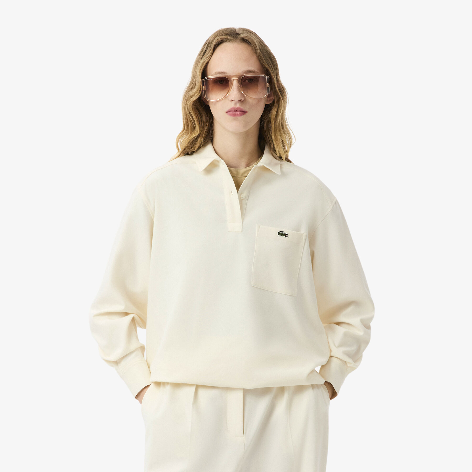 Oversized Polo Style Flannel Shirt lacoste oversized polo style flannel shirt