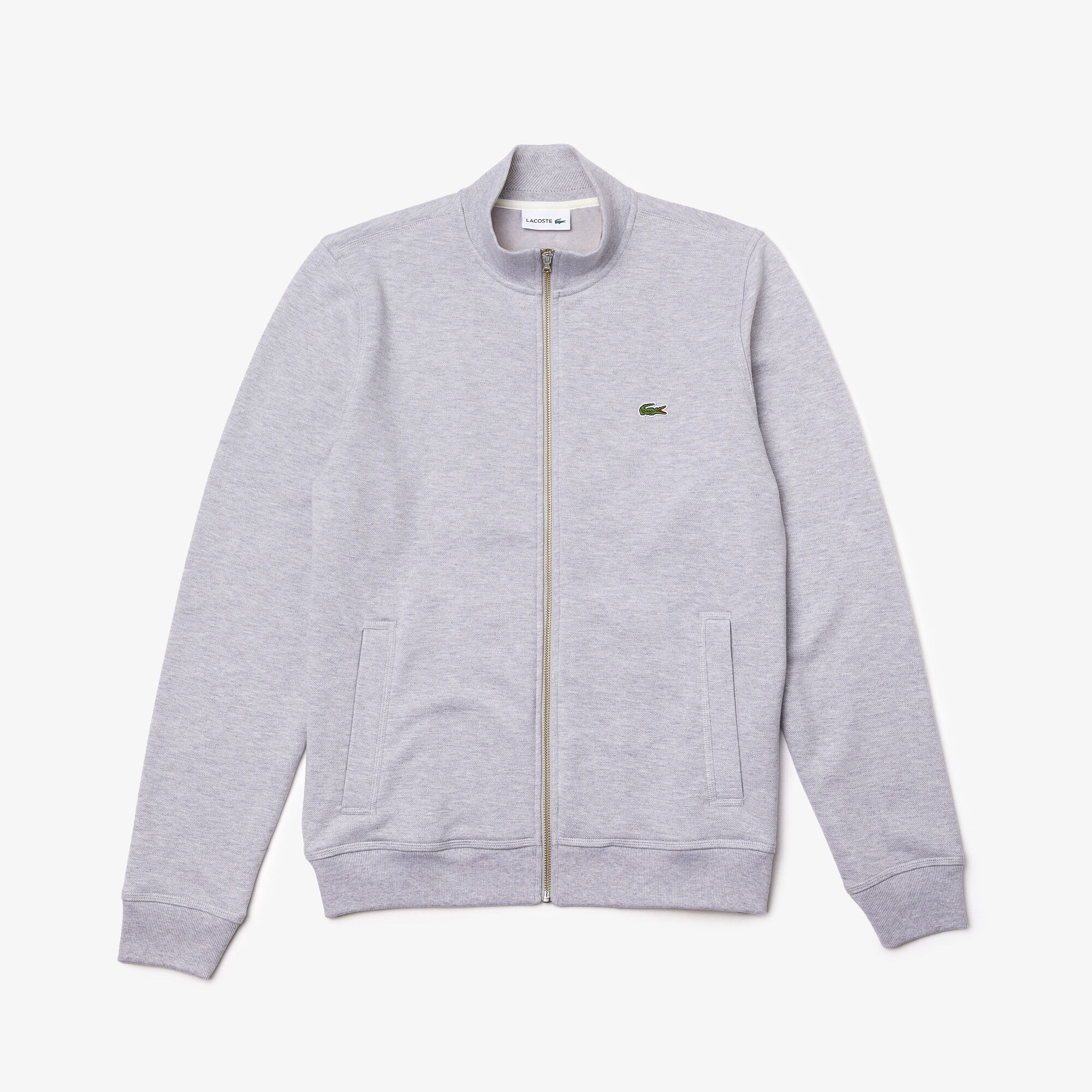 Men's Zippered Stand-Up Collar Piqué 