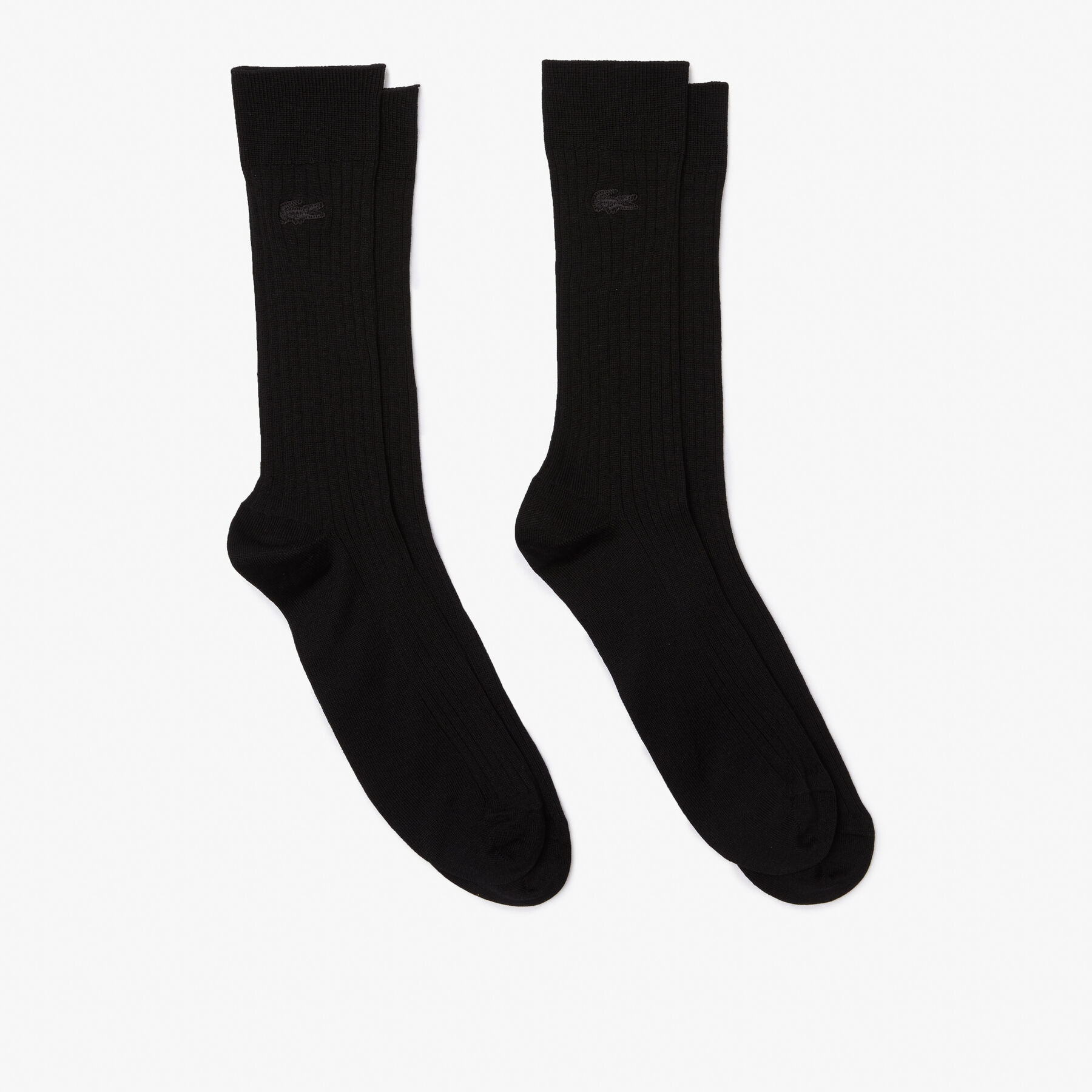 lacoste unisex high cut ribbed cotton socks two pack