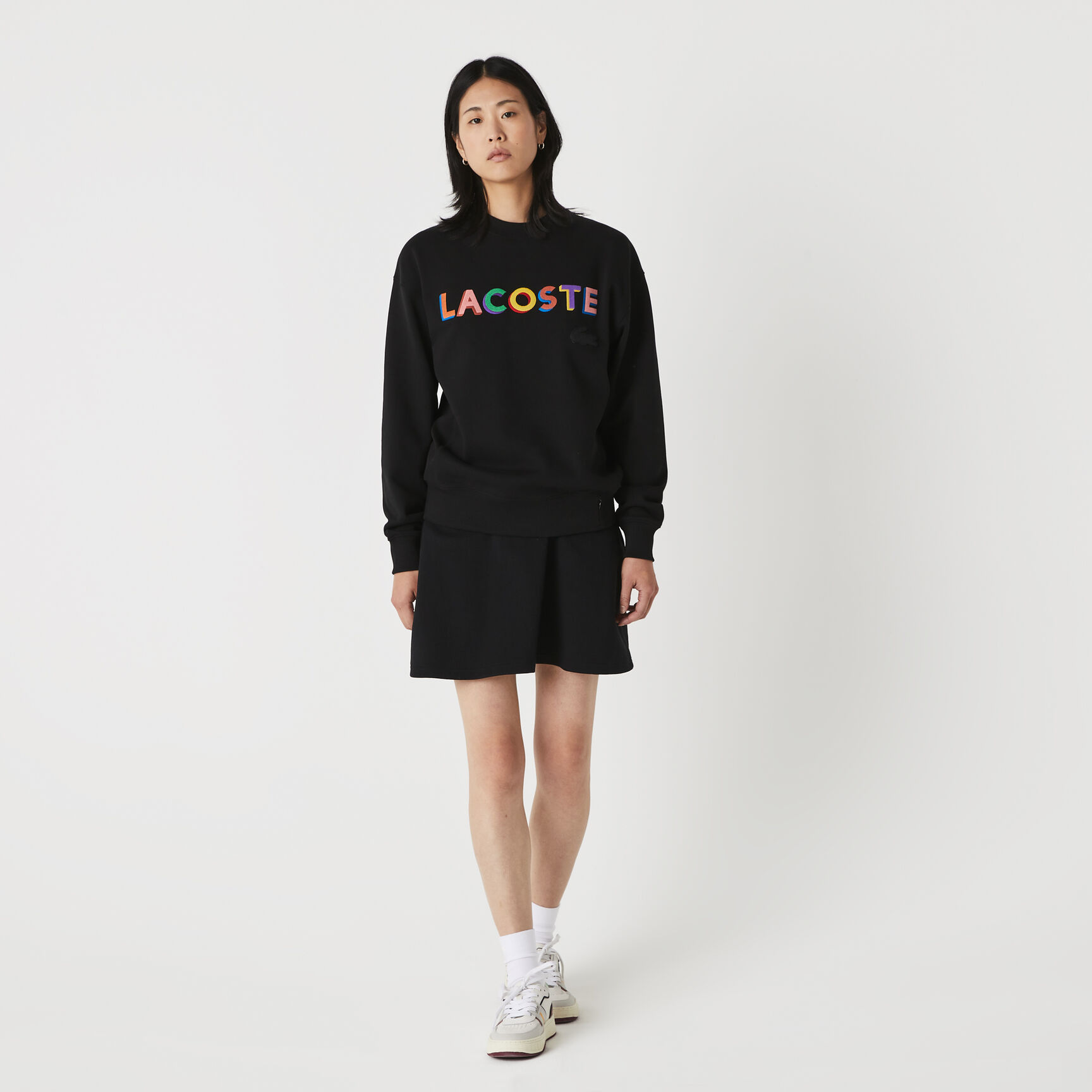Unisex Lacoste L!VE Loose Fit Embroidered Fleece Sweatshirt