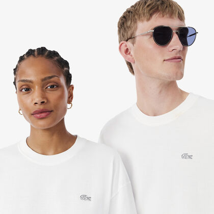 lacoste loose fit heavy cotton jersey t shirt