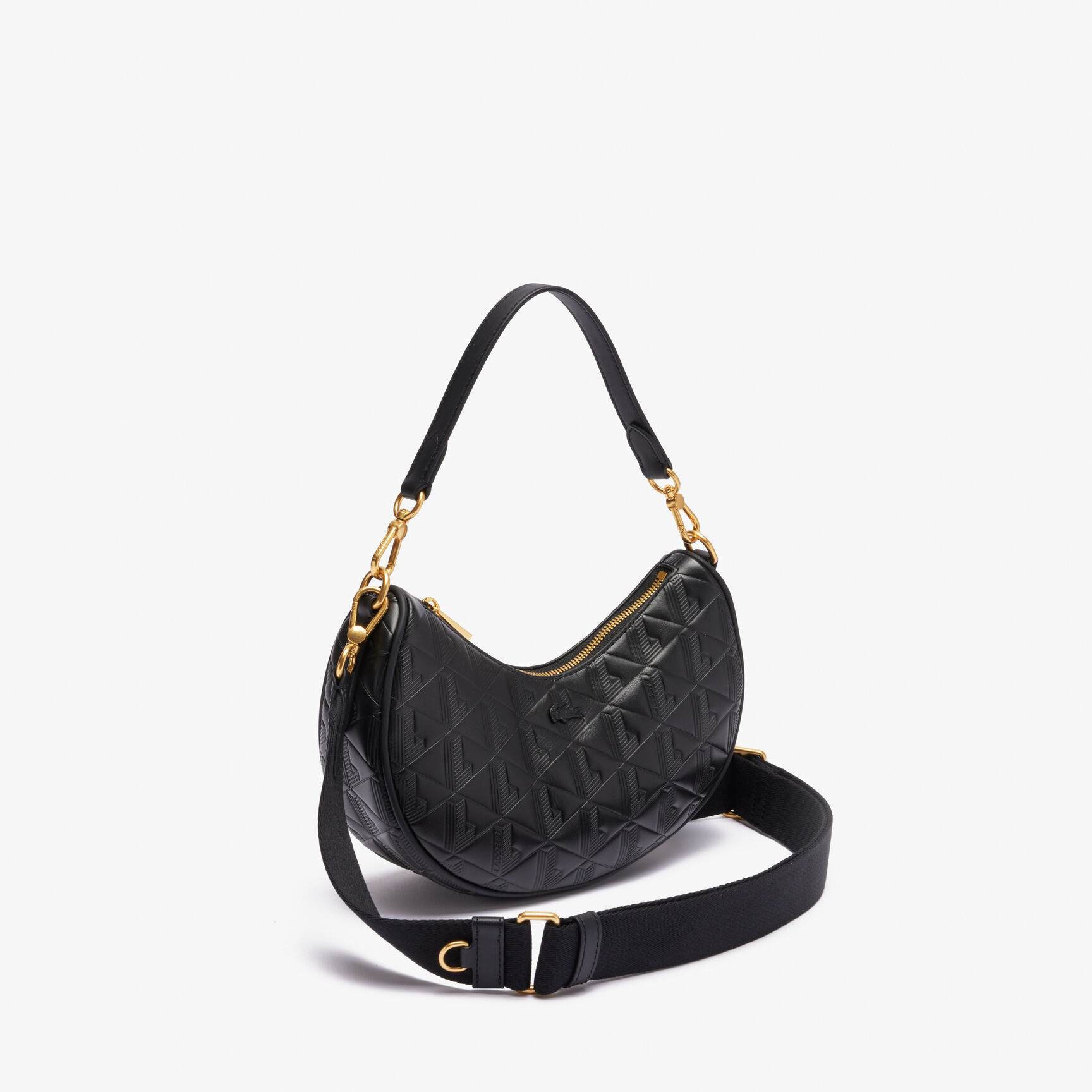 محفظة ماهيكي الجلدية المنقوشة على شكل نصف قمر