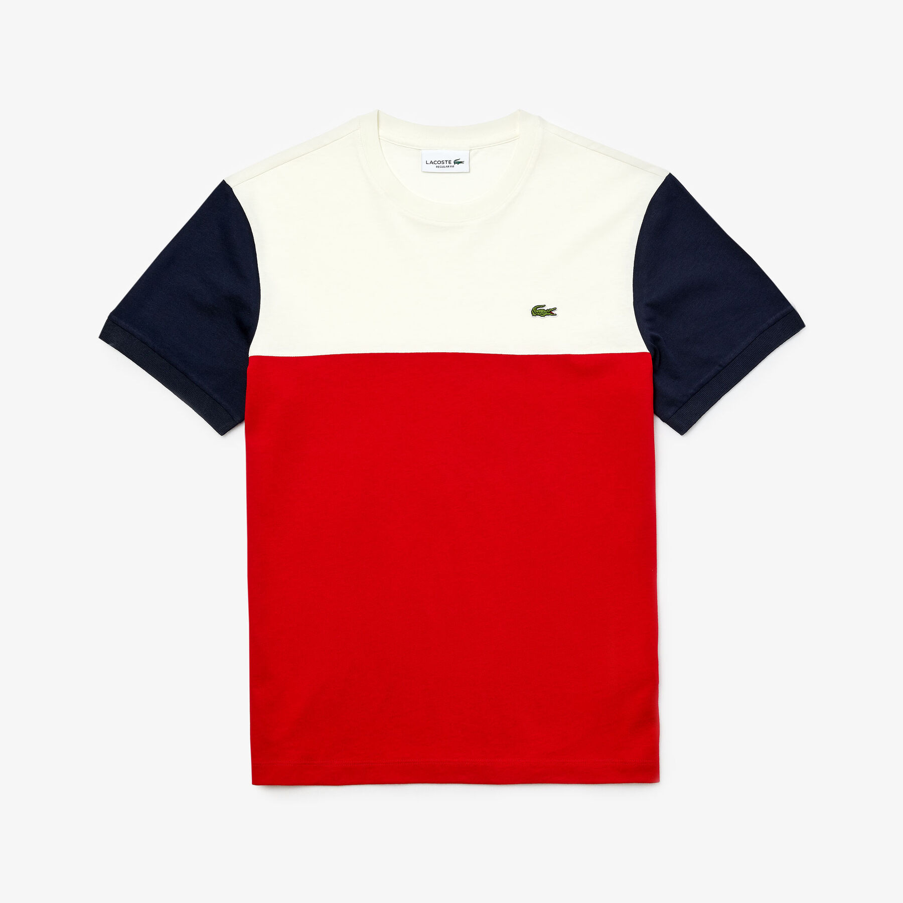 Men's Cotton Colourblock Crew Neck T-shirt lacoste men s cotton colourblock crew neck t shirt