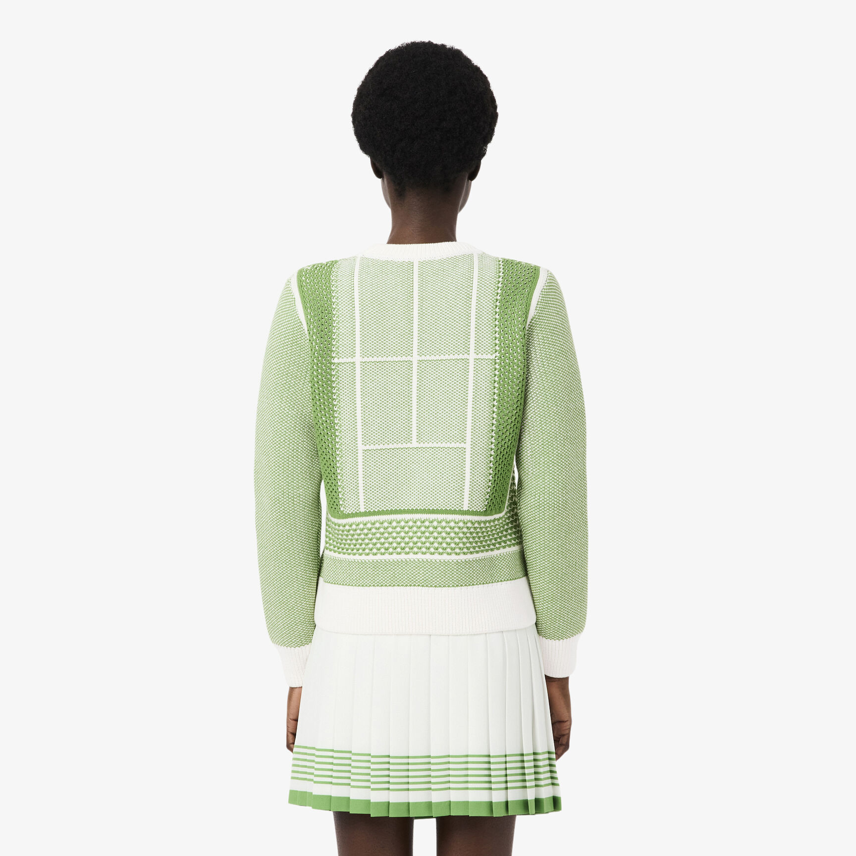 Tennis Court Graphic Jacquard Sweater