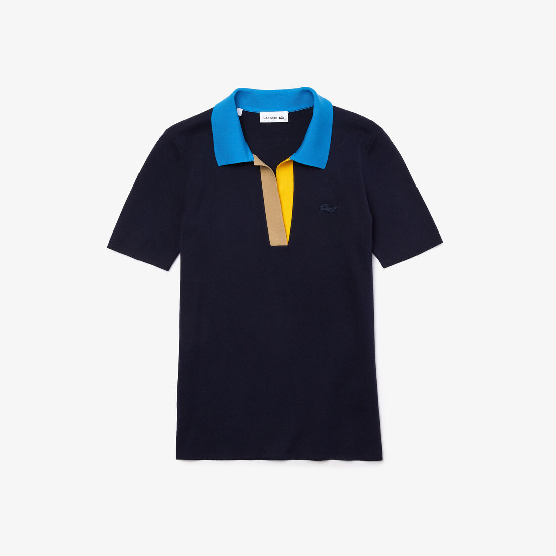 Women's Polo Collar Two-Tone Cotton Sweater Women's Polo Collar Two-Tone Cotton Sweater