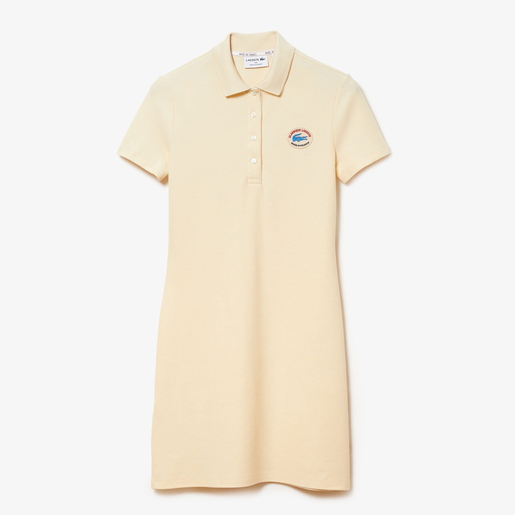 Women’s Made In France Organic Textured Cotton Piqué Polo Dress lacoste women s made in france organic textured cotton piqu polo dress