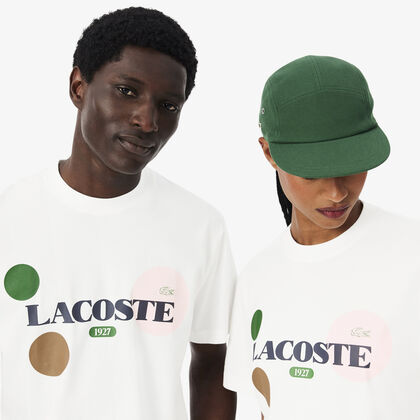 lacoste printed cotton jersey t shirt