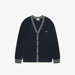 lacoste cotton and wool cardigan