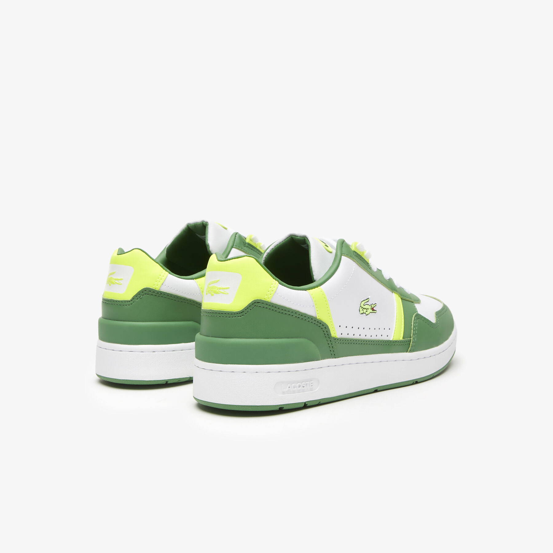 Men's Lacoste T-Clip Leather Colour Block Trainers men s lacoste t clip leather colour block trainers