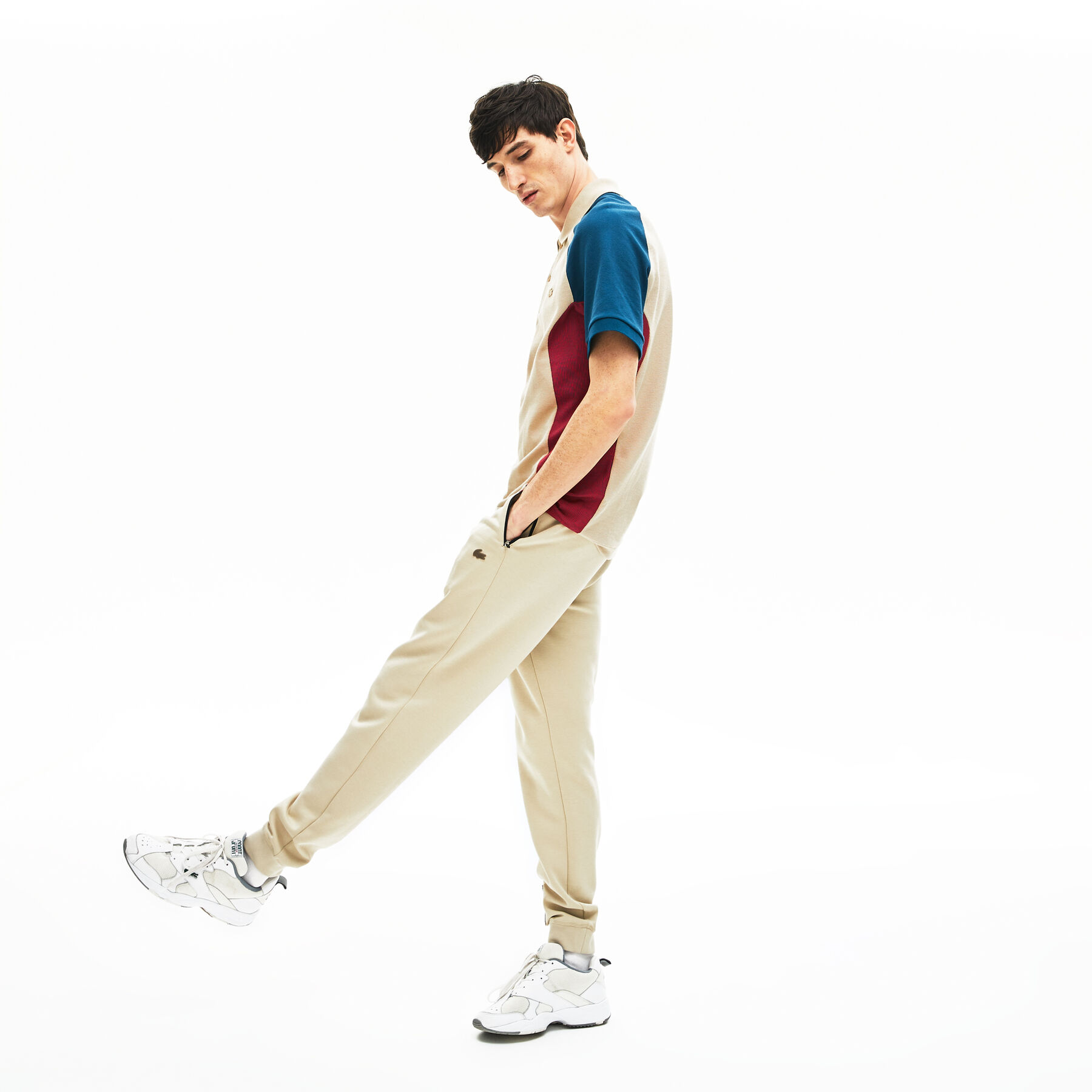 لاكوست قميص بولو من البيكيه بألوان متعددة من مجموعة lacoste colourblock للرجال