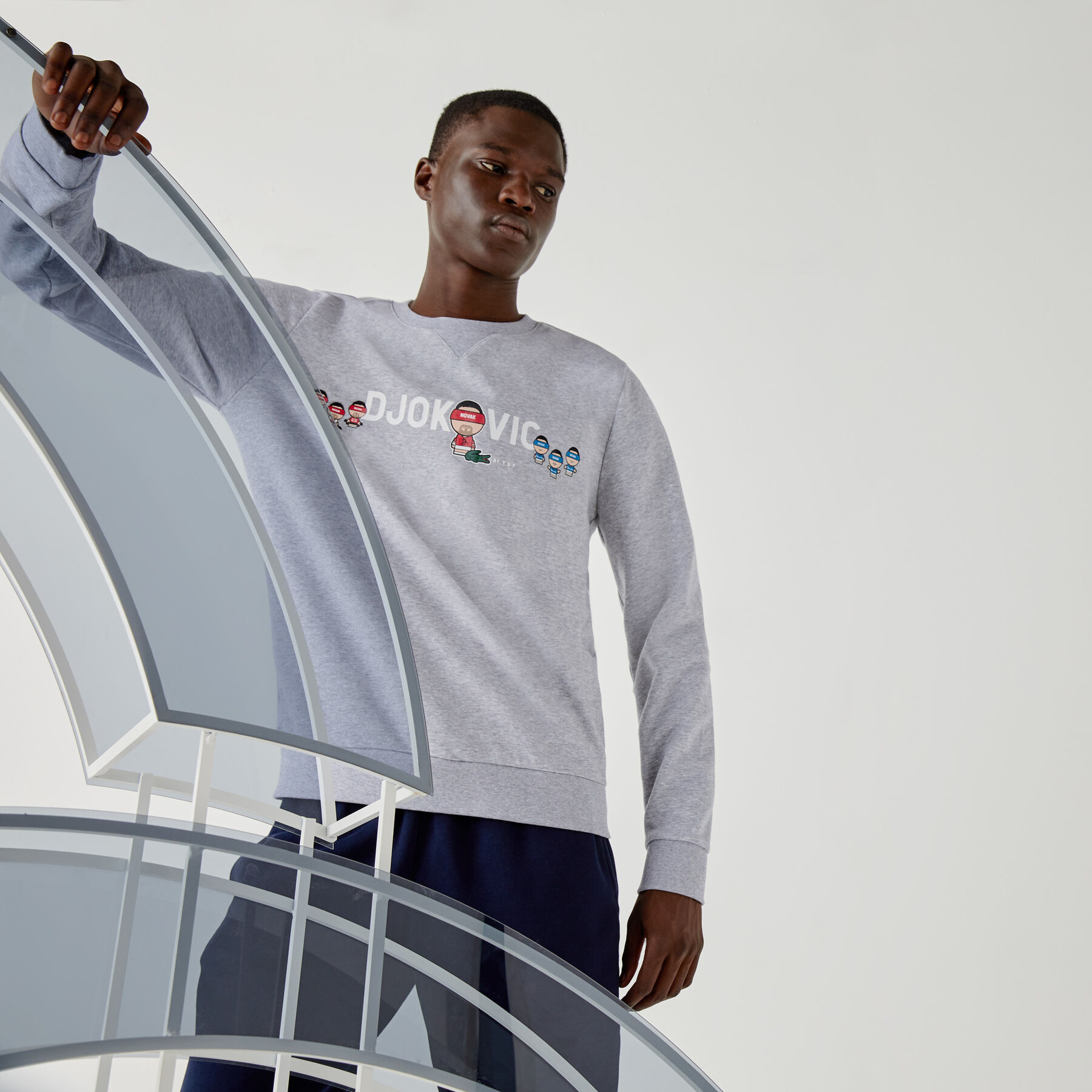 men s lacoste sport collab youssef sy in fleece sweatshirt