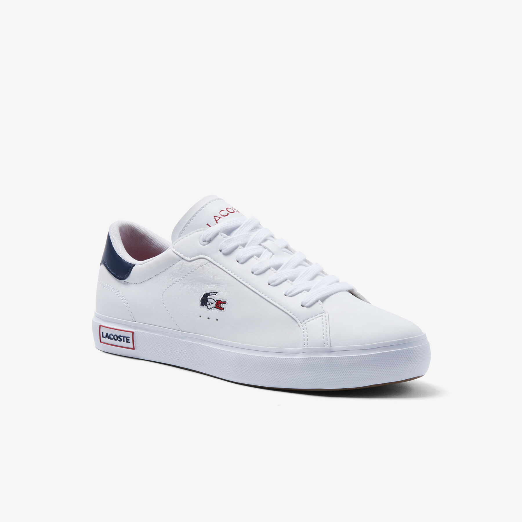 Men's Powercourt Leather Tricolour Trainers lacoste men s powercourt leather tricolour trainers