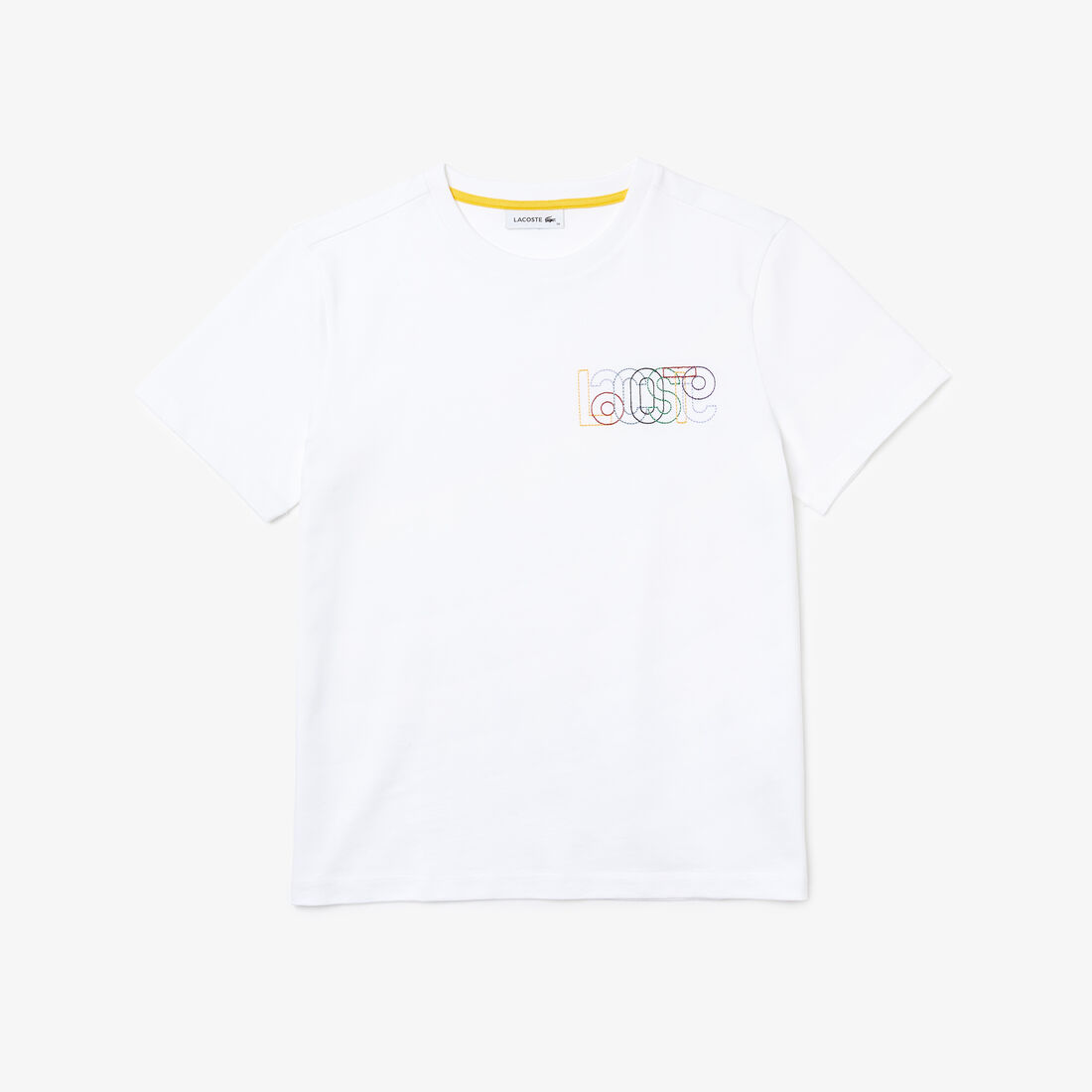 Women's Crew Neck Embroidered Multicolor Lettering Cotton T-shirt Women's Crew Neck Embroidered Multicolor Lettering Cotton T-shirt