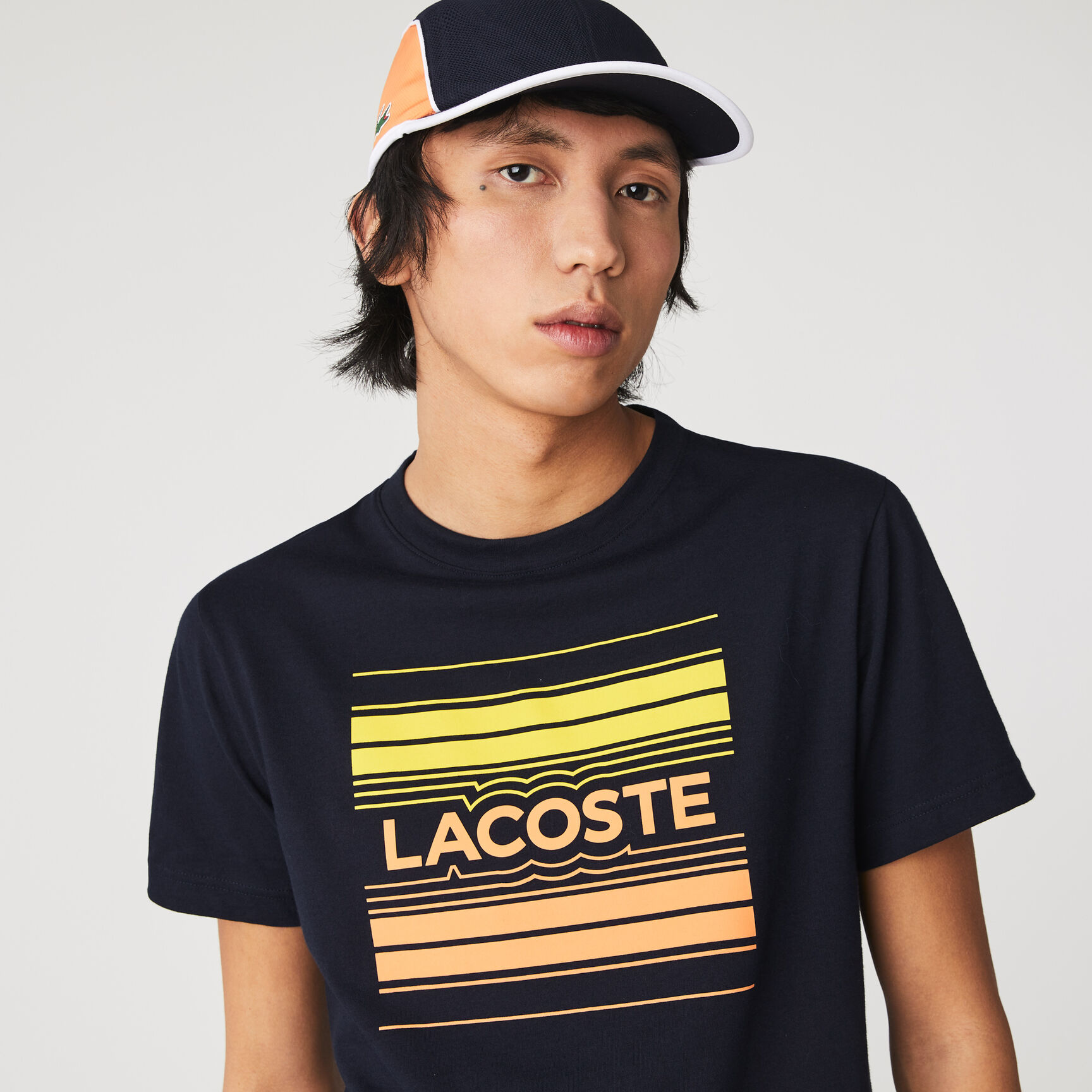 تيشيرت قطن عضوي بطبعة شعار الماركة للرجال مجموعة Lacoste SPORT تيشيرت قطن عضوي بطبعة شعار الماركة للرجال مجموعة Lacoste SPORT