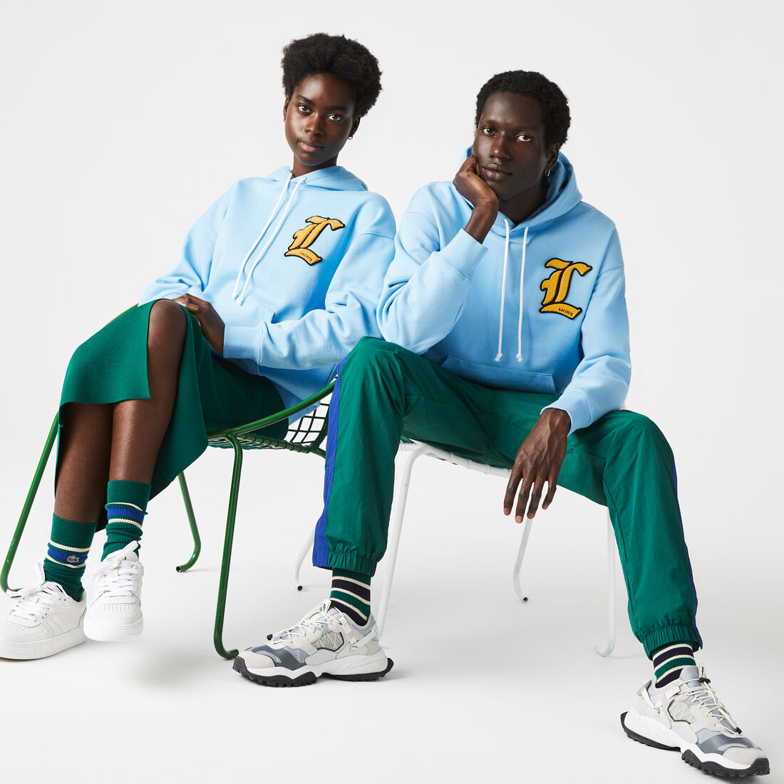 Unisex Lacoste L!VE L Badge Hooded Loose Fit Sweatshirt Unisex Lacoste L!VE L Badge Hooded Loose Fit Sweatshirt