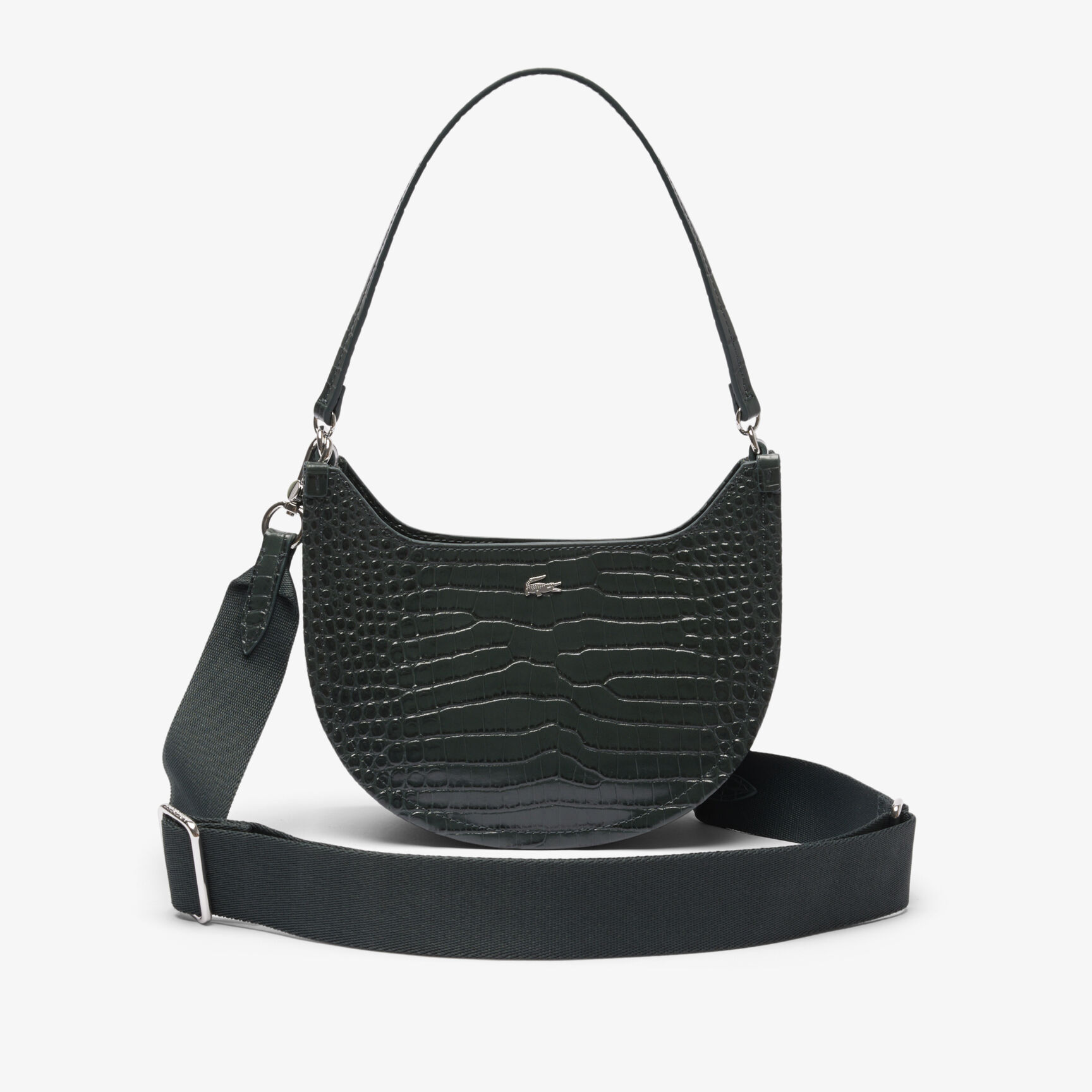 Small Chantaco Embossed Leather Half Moon Bag