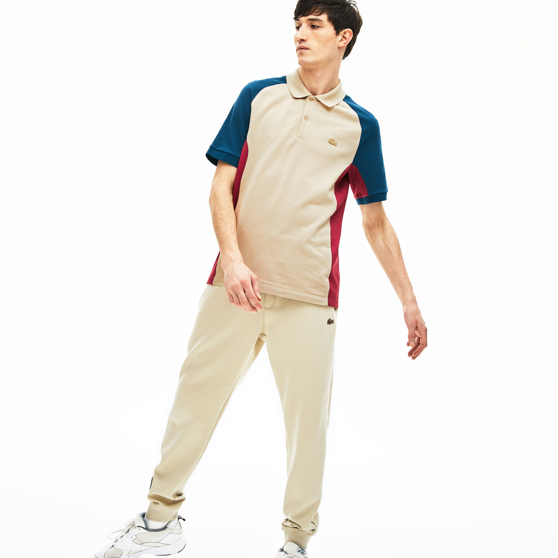 لاكوست قميص بولو من البيكيه بألوان متعددة من مجموعة lacoste colourblock للرجال