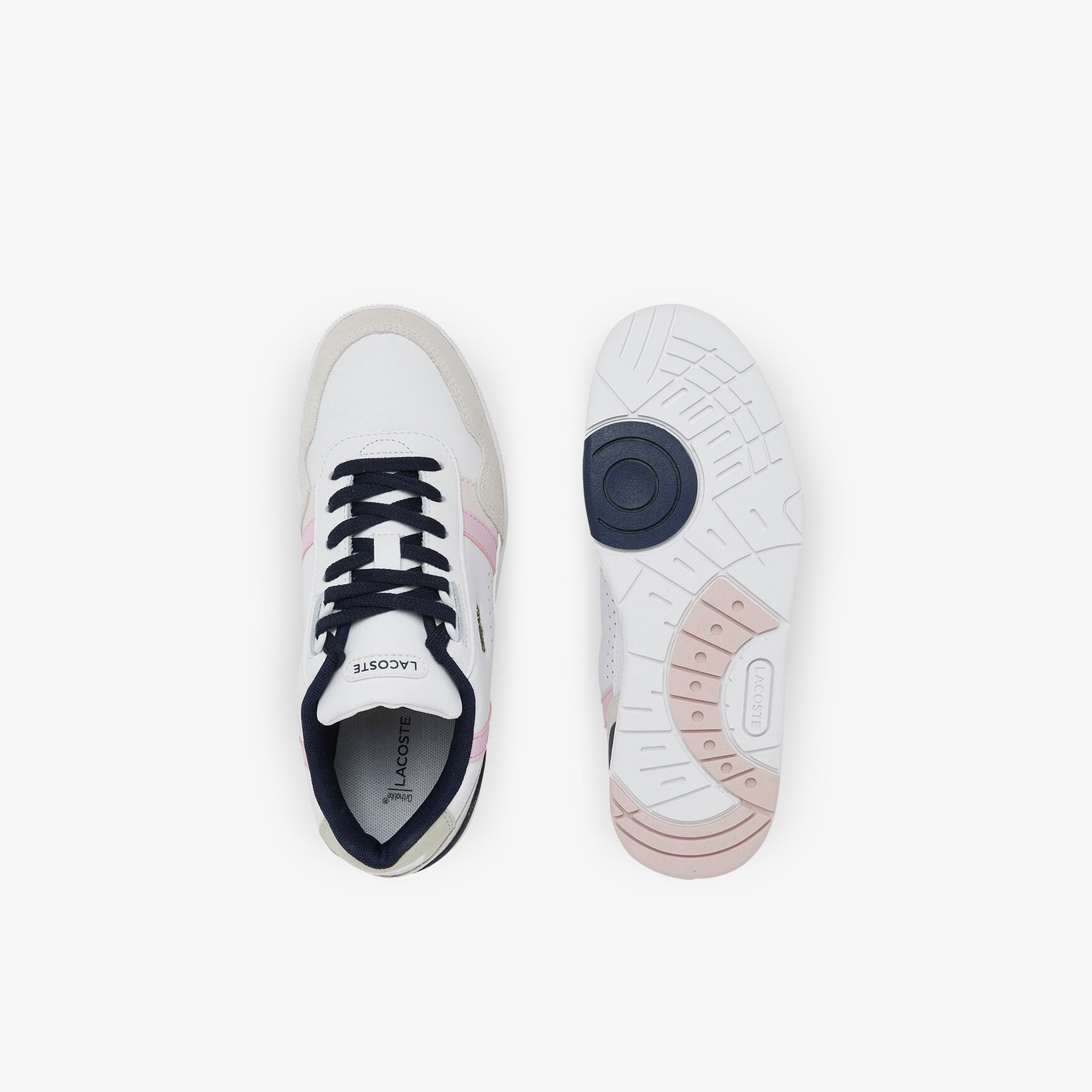 سنيكرز لاكوست تي كليب جلد بتفاصيل ملونة للنساء سنيكرز لاكوست تي كليب جلد بتفاصيل ملونة للنساء