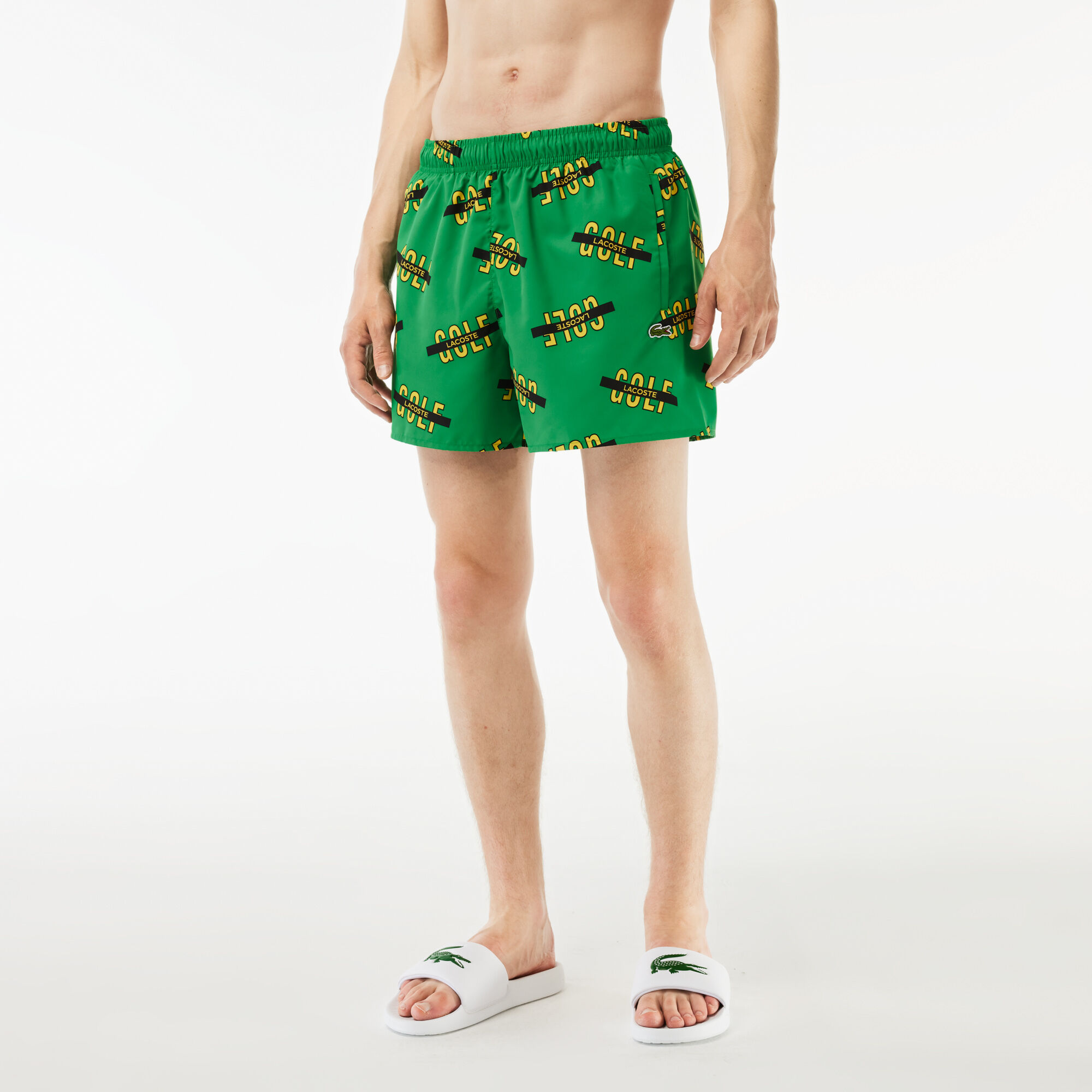Lacoste mens bathing best sale suit