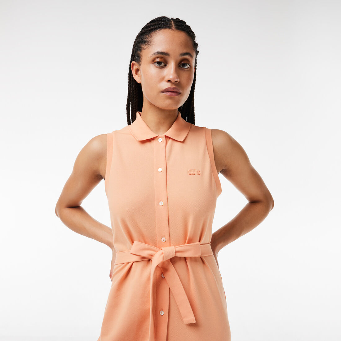 Long Stretch Mini Pique Polo Dress Long Stretch Mini Pique Polo Dress