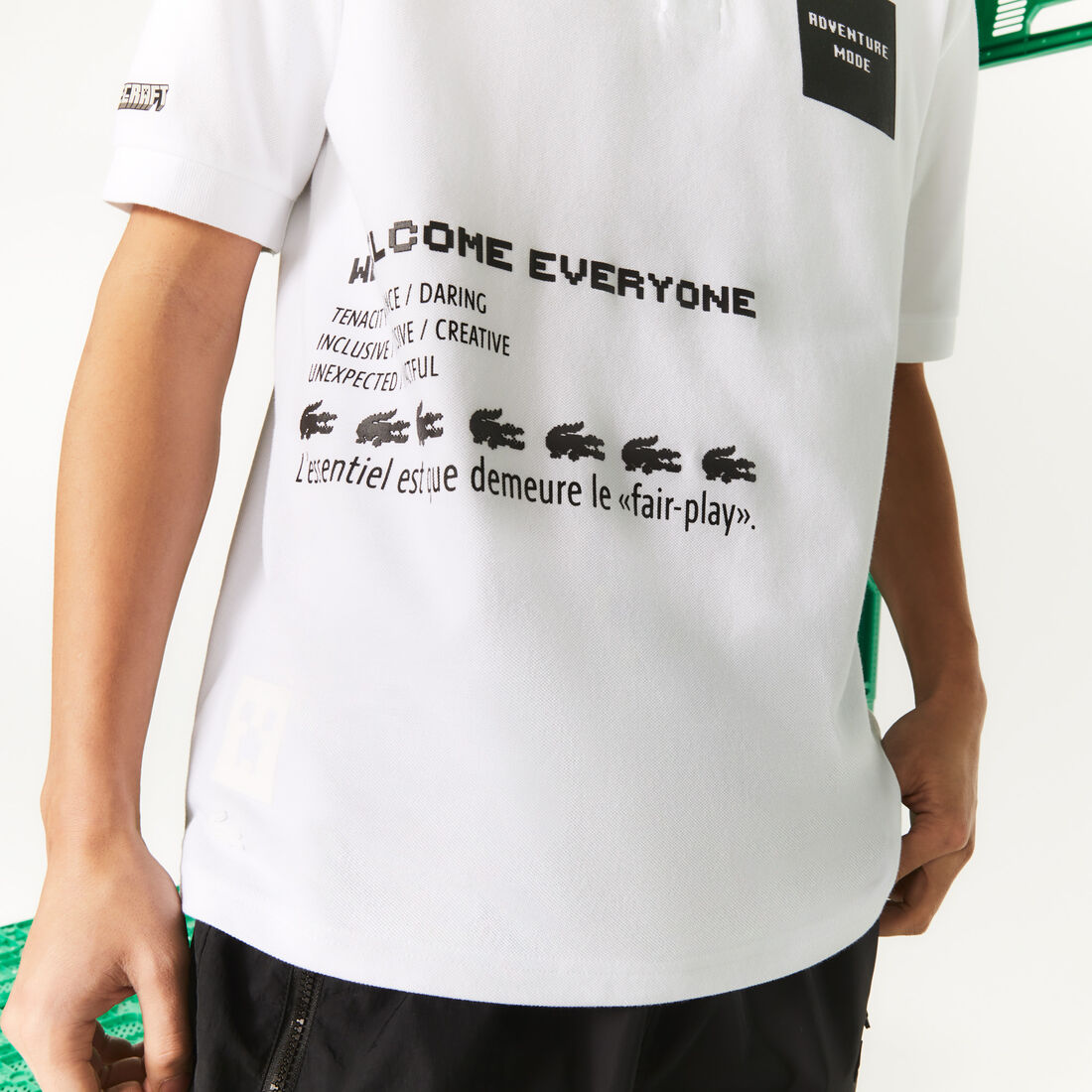 Men's Lacoste L!VE x Minecraft Loose Fit Organic Cotton Polo Shirt Men's Lacoste L!VE x Minecraft Loose Fit Organic Cotton Polo Shirt